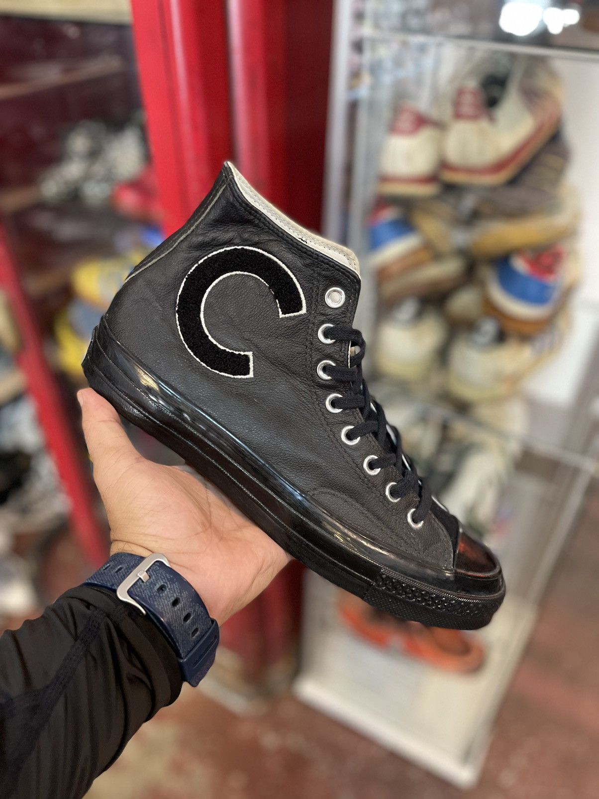 Converse black leather 8.5 best sale