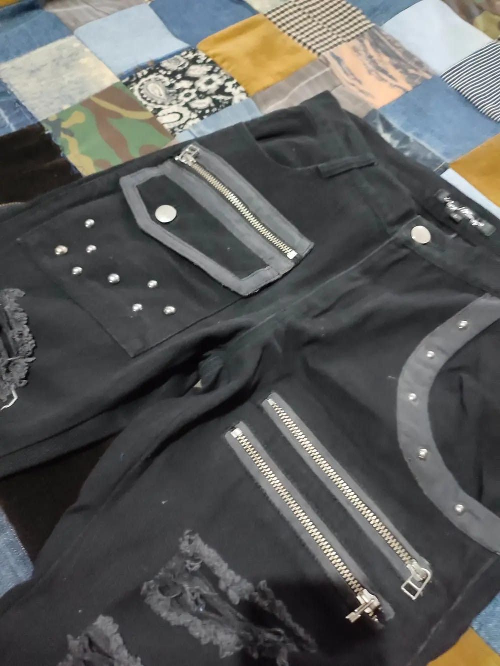 Japanese Brand Sex Pot Revenge Distressed Punk Zipper Pants Size US 29 - 3 Thumbnail