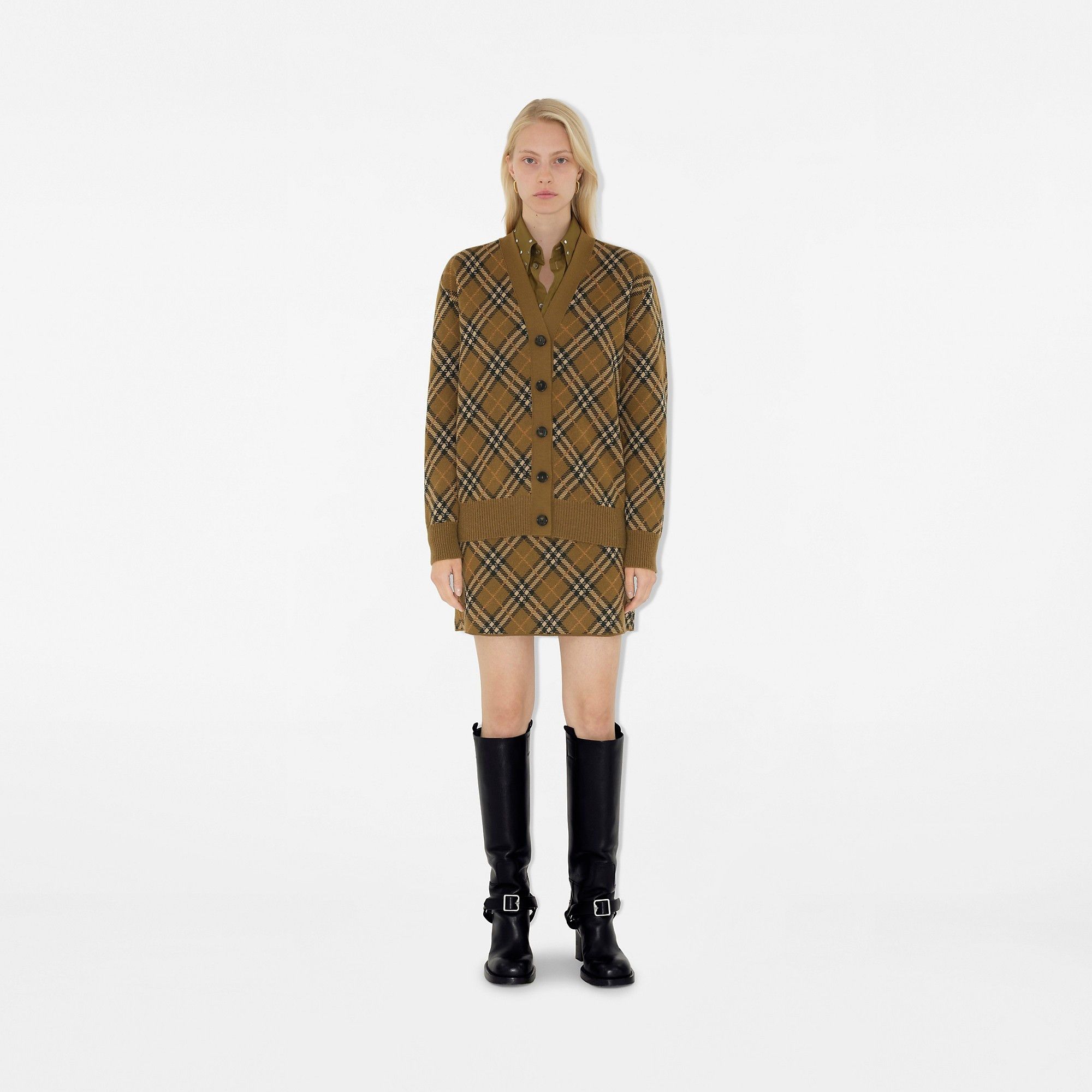 Burberry o1w1db10426 Check Wool Blend Mini Skirt in Multicolor Size 27" / US 4 / IT 40 - 5 Thumbnail