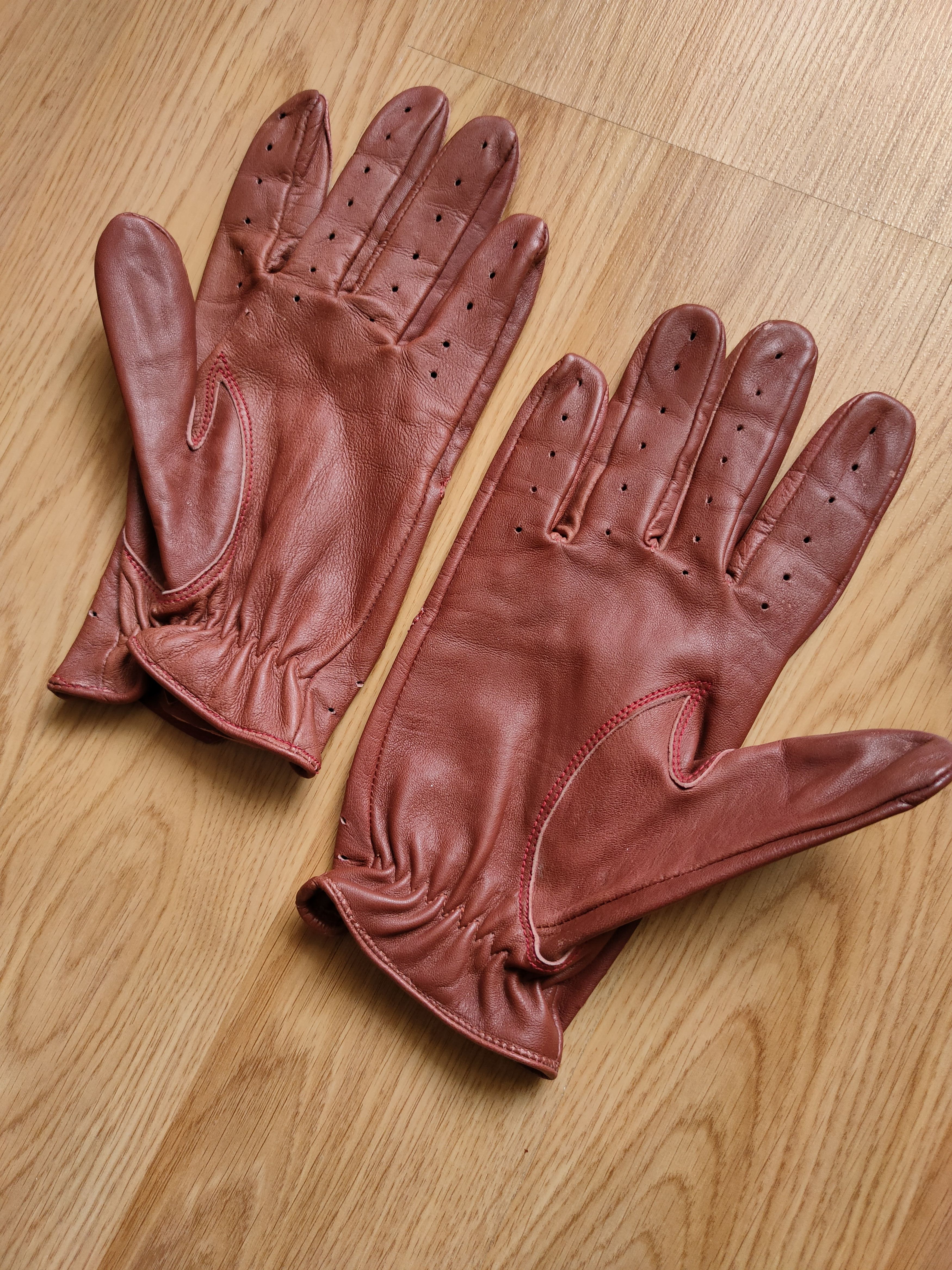 Designer × Leather Driving gloves leather racing gloves for the car M-L Size ONE SIZE - 4 Thumbnail