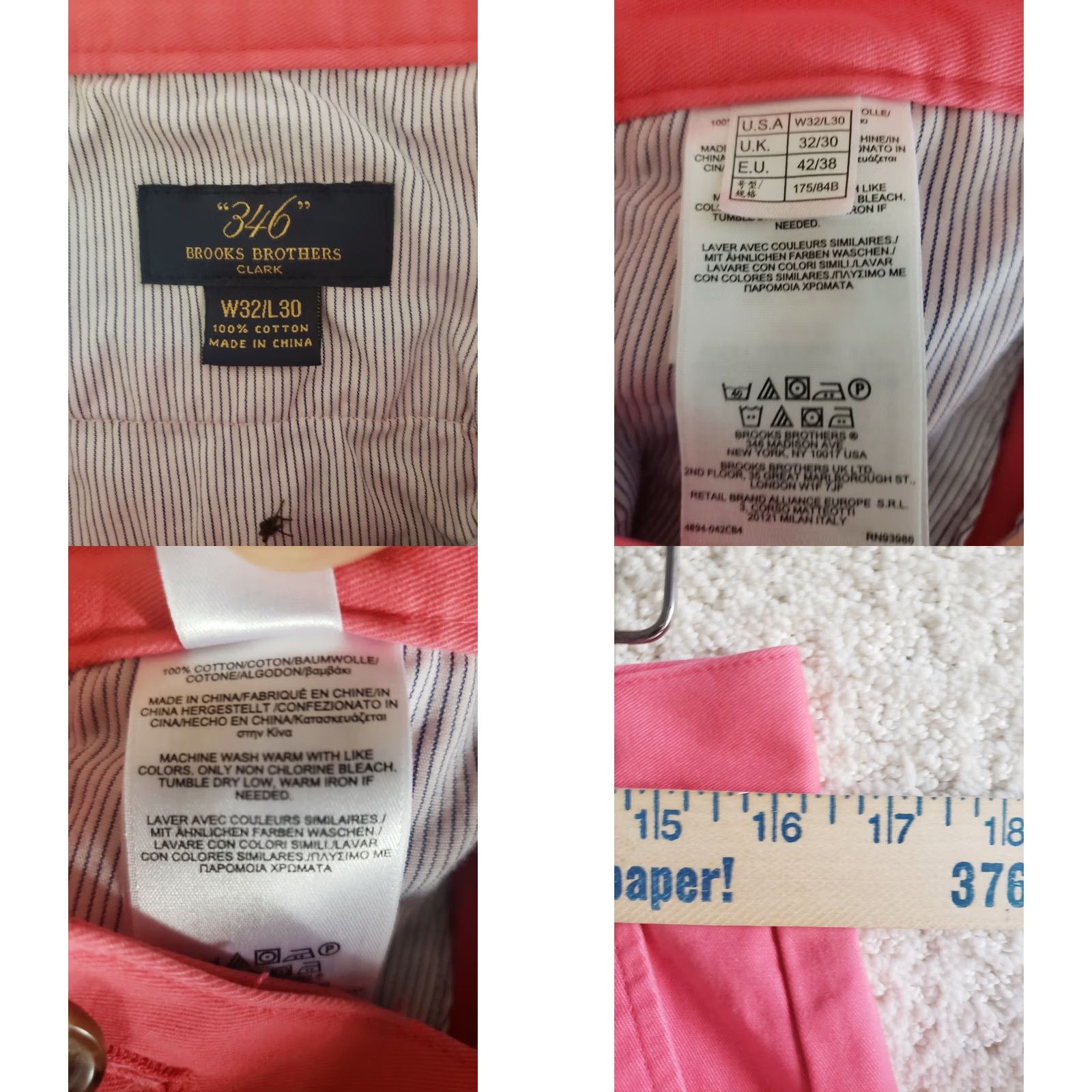 Brooks Brothers Brooks Brothers 346 Mens Chino Pants Size 32x30 HOT PINK Mid Rise Straight Golf Casual Comfort Pockets Flat Front Zip Size US 32 / EU 48 - 9 Thumbnail