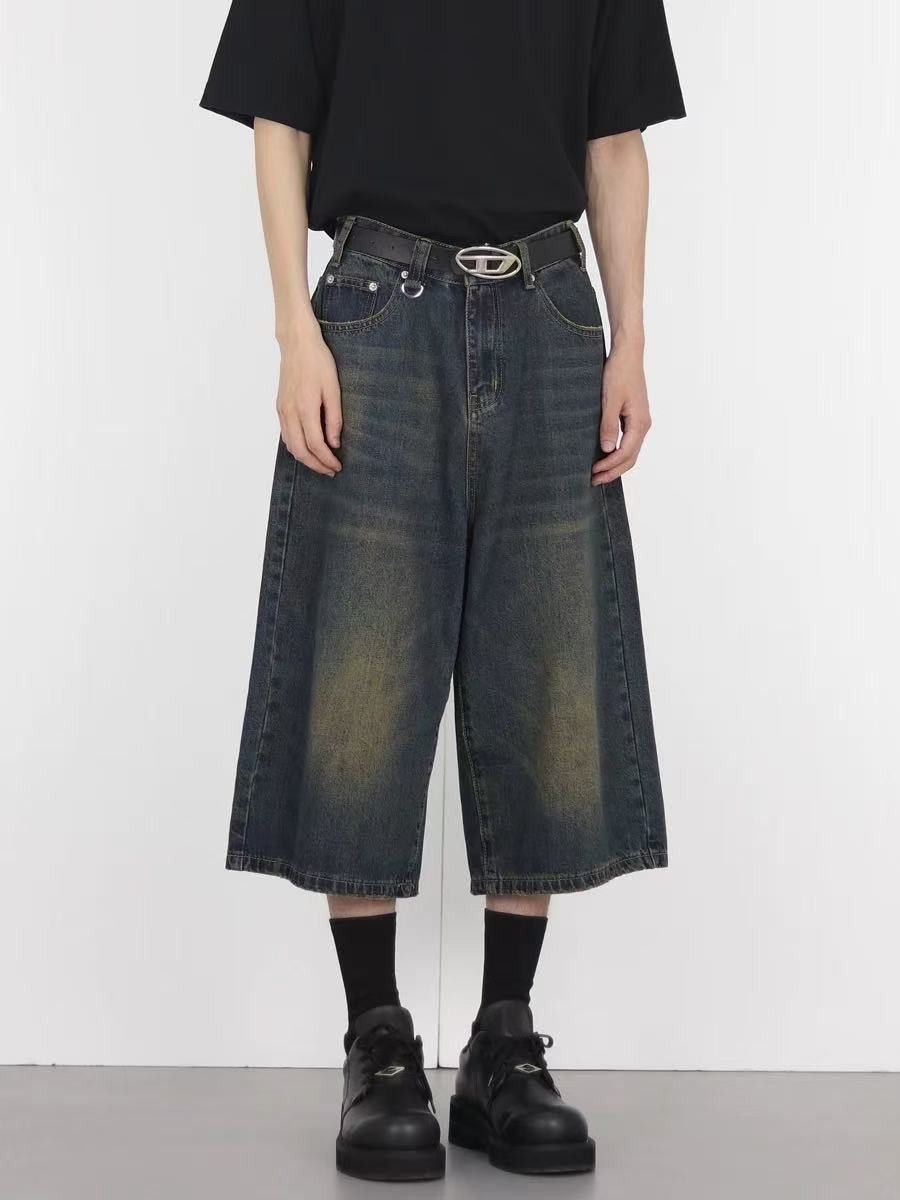 Japanese Brand × Jean Vintage washed distressed loose straight denim shorts Size US 32 / EU 48 - 2 Thumbnail
