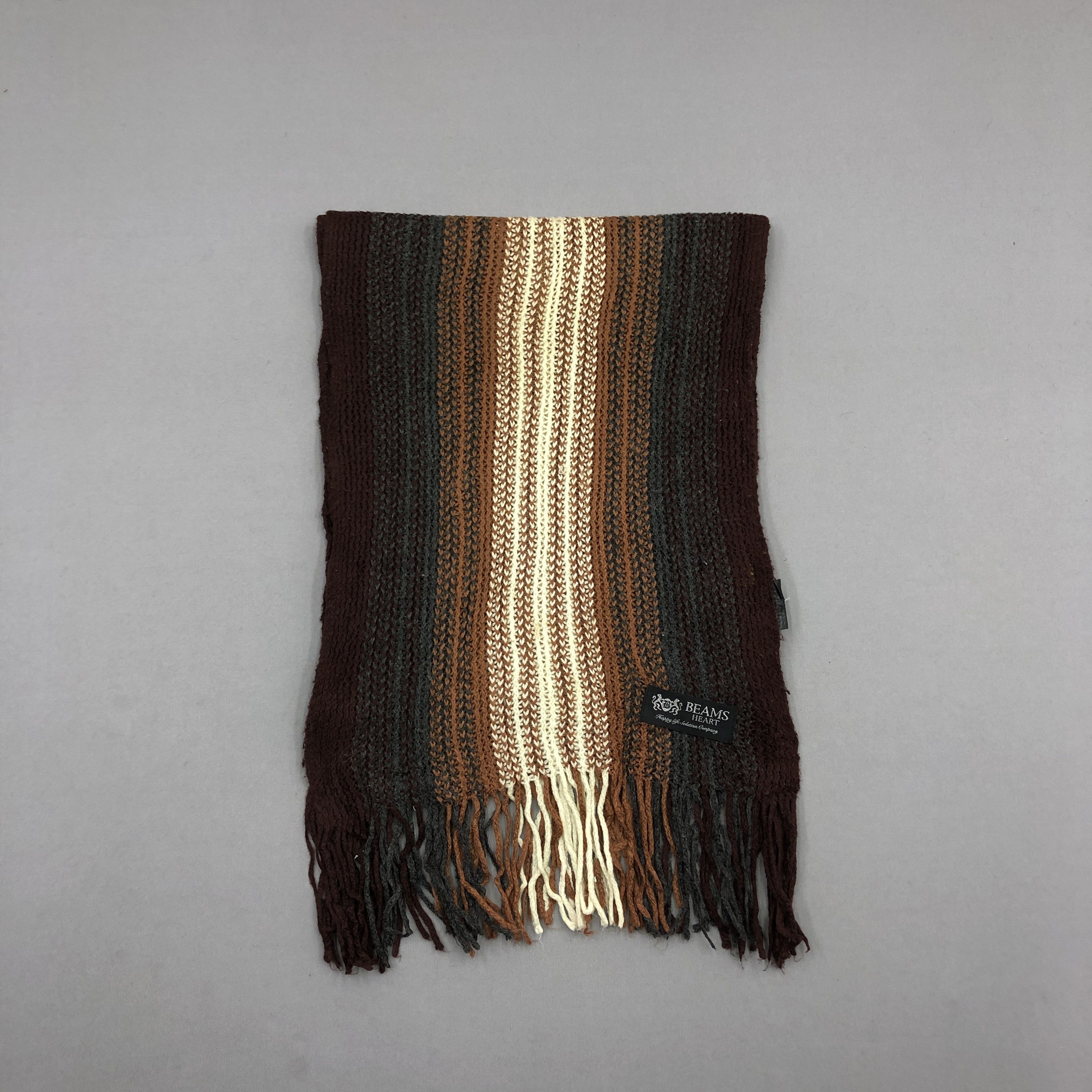 Beams Plus Vintage Beams Scarf Muffler Knit Wool Cashmere Scarves Size ONE SIZE - 3 Thumbnail