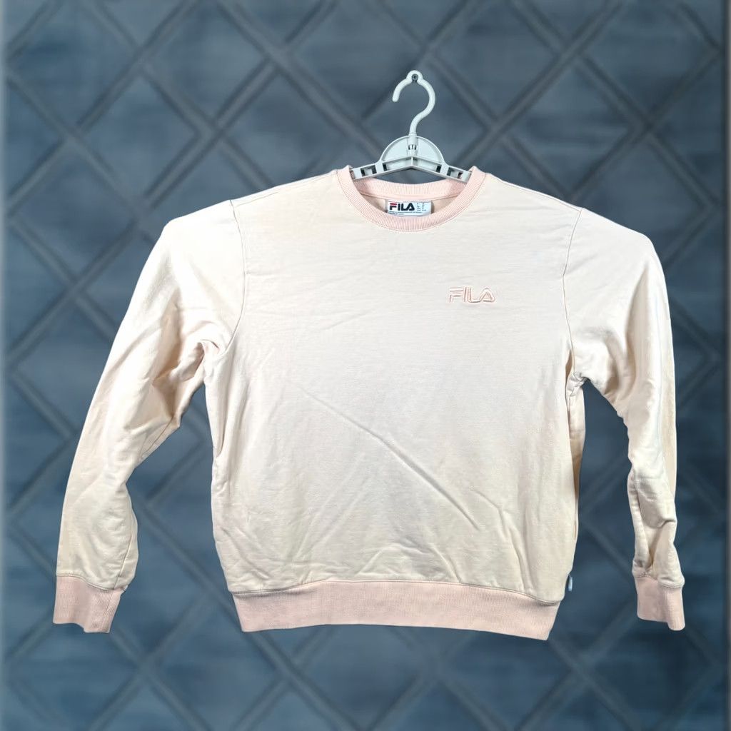 Fila Fila Sweatshirt Women’s M Pink Cotton Pullover Crew Neck Lined Athletic Stretch Size M / US 6-8 / IT 42-44 - 1 Thumbnail