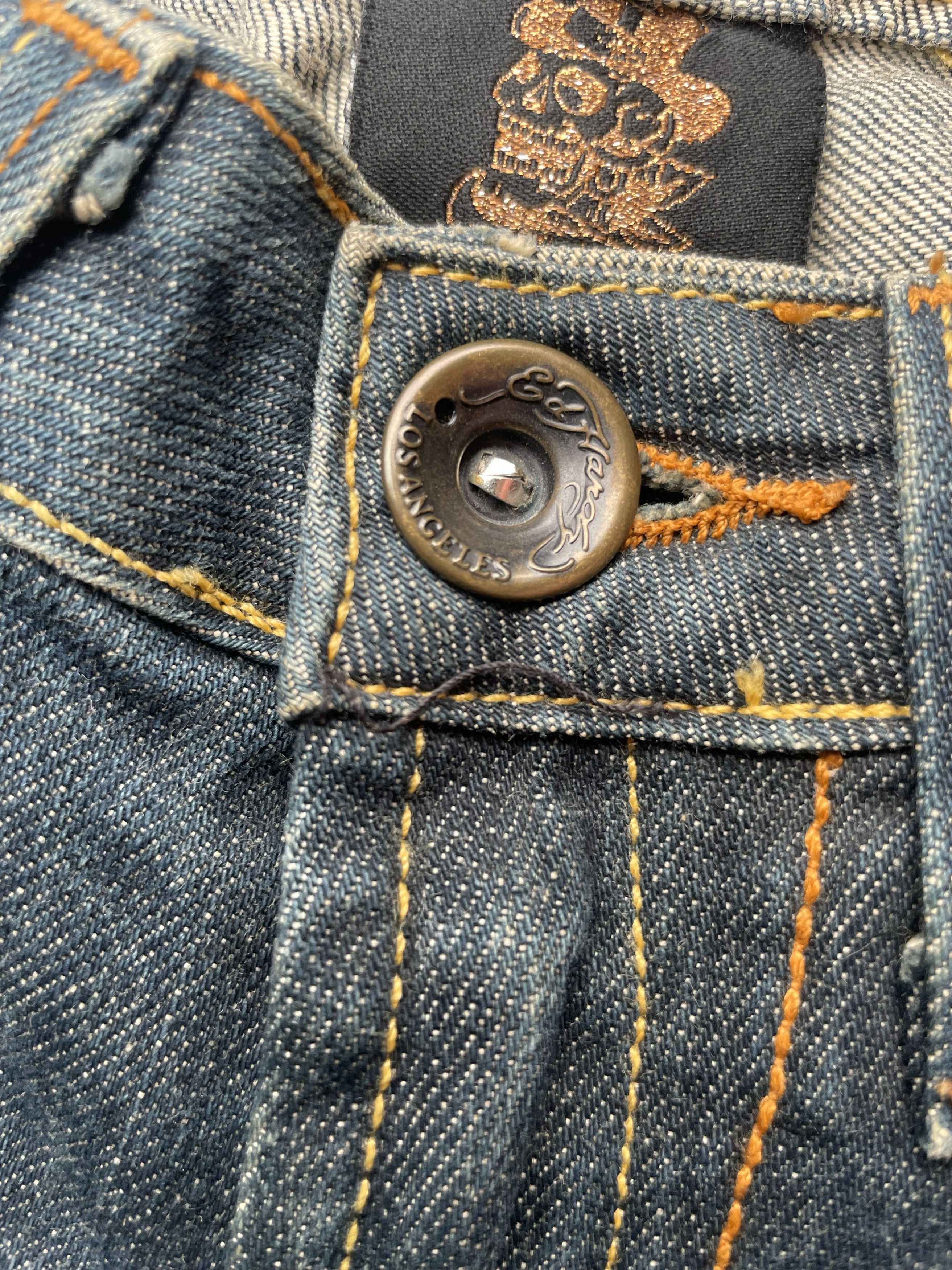 Ed Hardy Ed Hardy by Christian Audiger Skull Emboiderey Denim Size 30" / US 8 / IT 44 - 8 Thumbnail