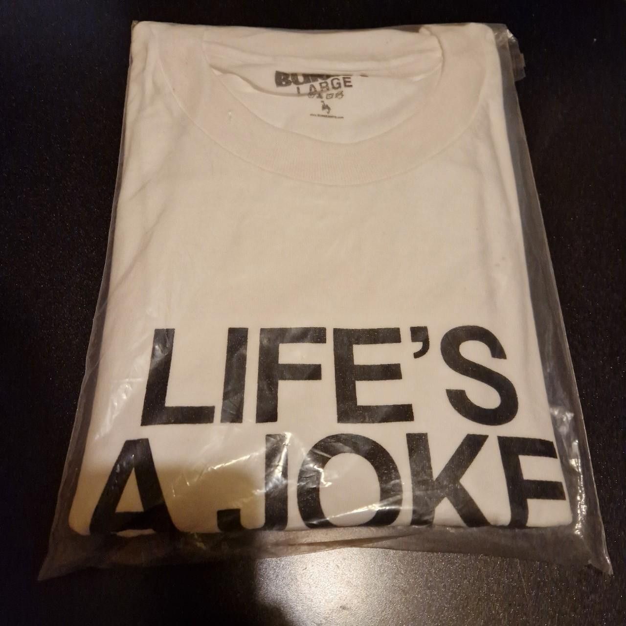 image of Burma Old Version Life's A Joke Size Large White Tee Shiirt 2016, Men's