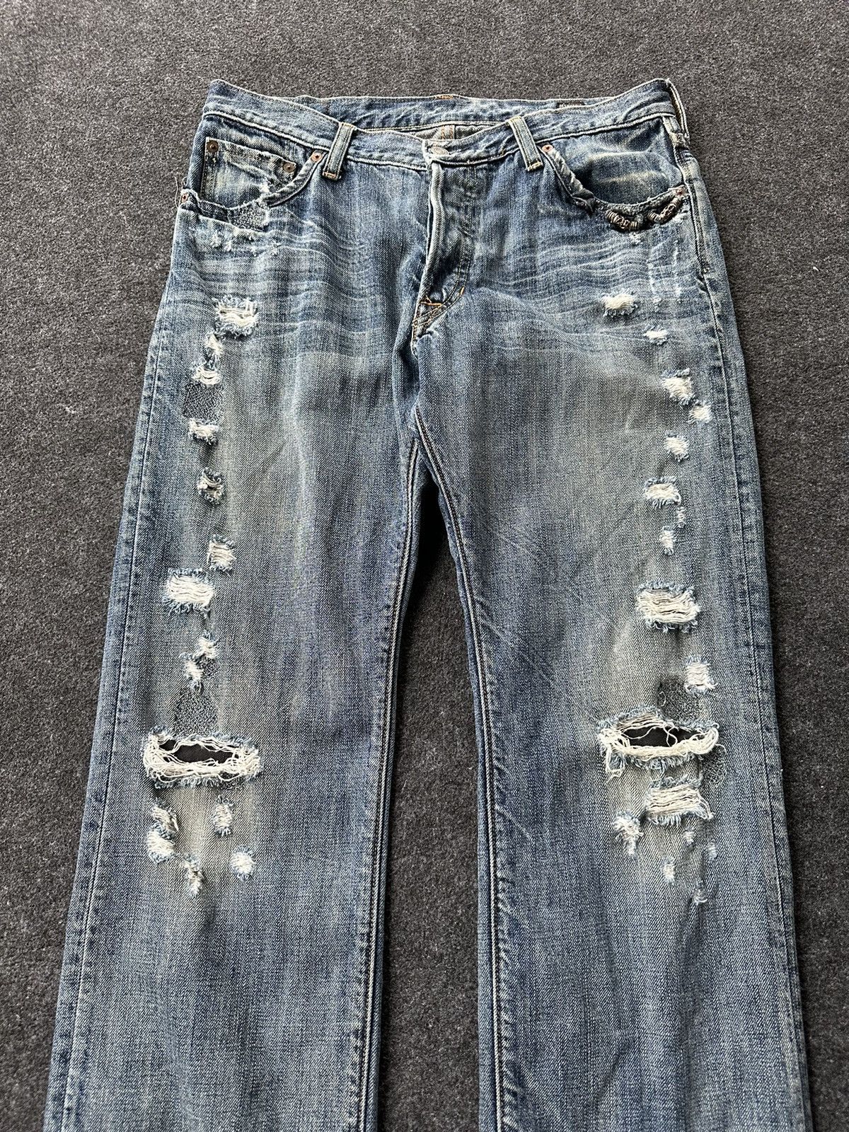 Japanese Brand Vintage Bartack Work Punk Denim W32 D257 Size US 32 / EU 48 - 2 Thumbnail