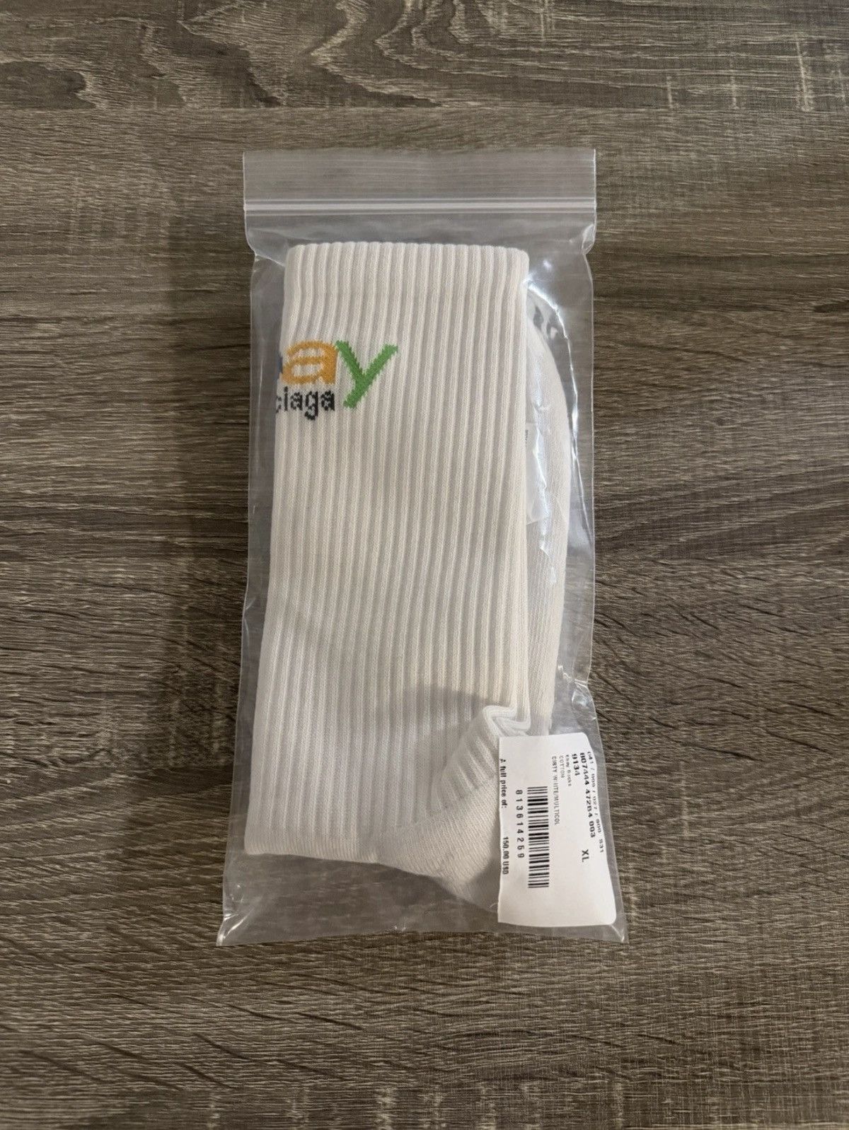 Balenciaga × eBay Balenciaga Ebay Socks In White Size X-Large Authentic Size ONE SIZE - 1 Thumbnail