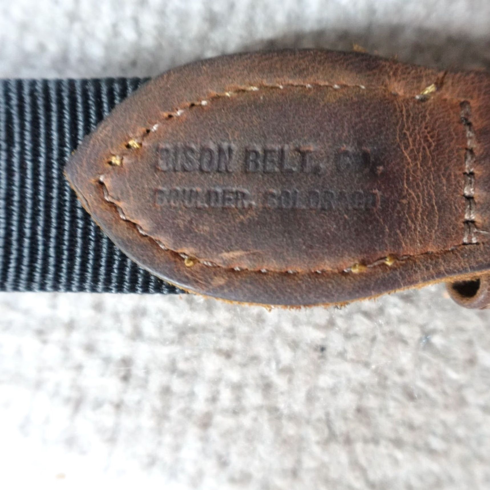 Vintage VINTAGE Bison Belt Co. Belt XL Black Leather Geometric Southwestern Design Men Belt Size ONE SIZE - 3 Thumbnail