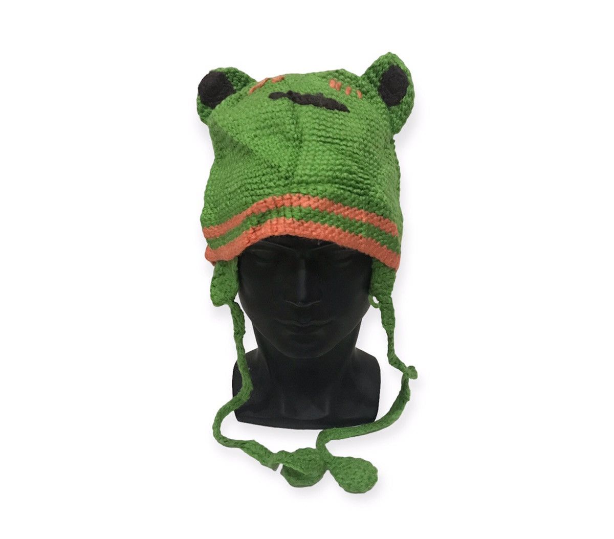 Japanese Brand × Vintage Japanese Brand Bunny Horn Earflap Knit Beanie Hat Size ONE SIZE - 1 Thumbnail