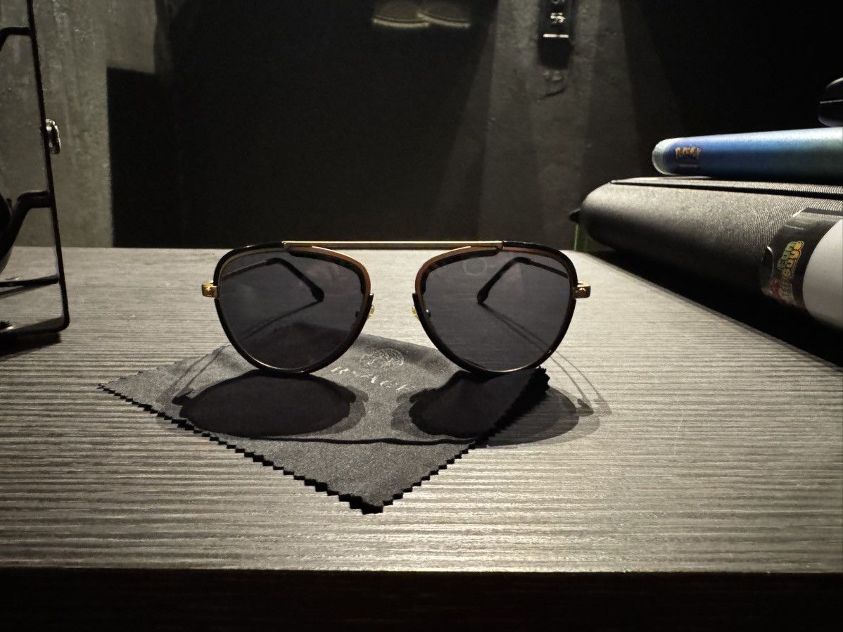 Versace Versace VE2193 142887 56 Tribute Gold/Black Sunglasses Size ONE SIZE - 5 Thumbnail