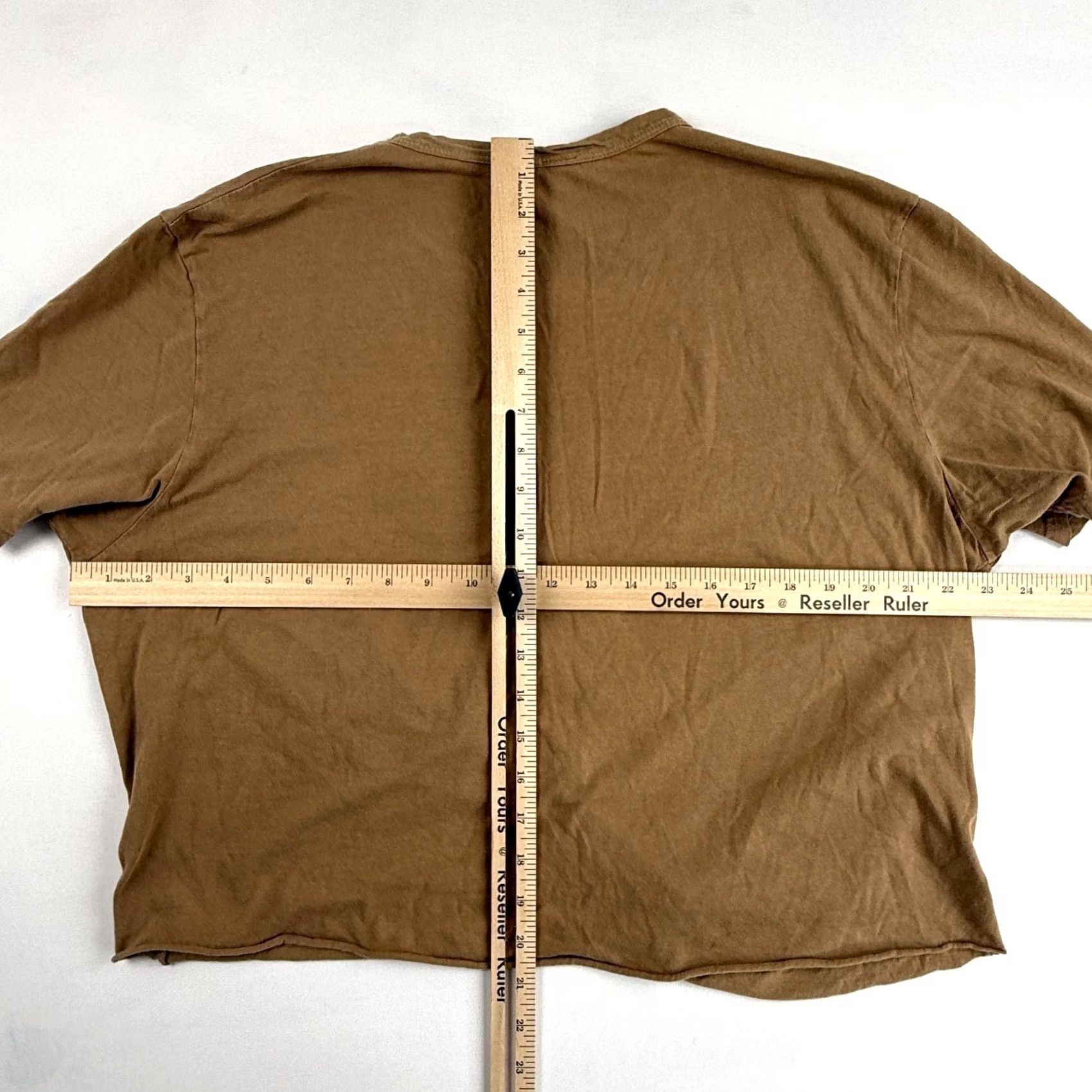 Vintage Filth Mart T-Shirt Womens XL Cropped Short Sleeve Brown KnIT Cotton Marfa Texas El Cosmico Vintage? Size XL / US 12-14 / IT 48-50 - 5 Thumbnail