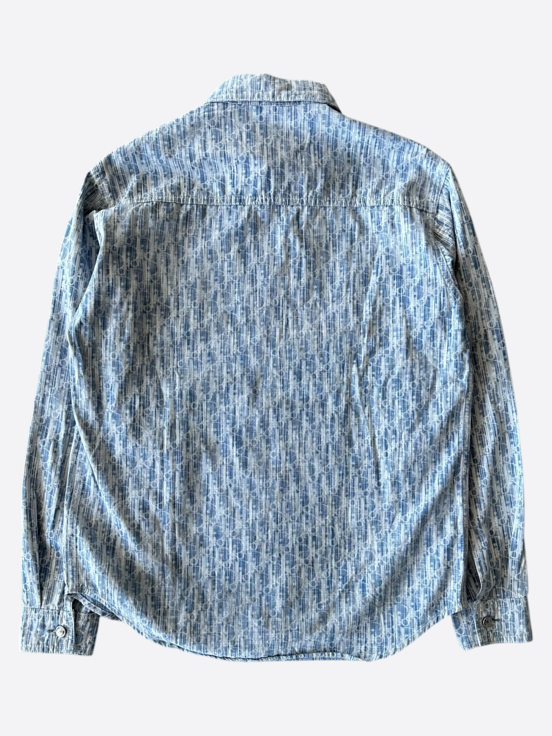 Dior Dior Blue & White Oblique Denim Button Up Shirt Size US S / EU 44-46 / 1 - 2 Thumbnail