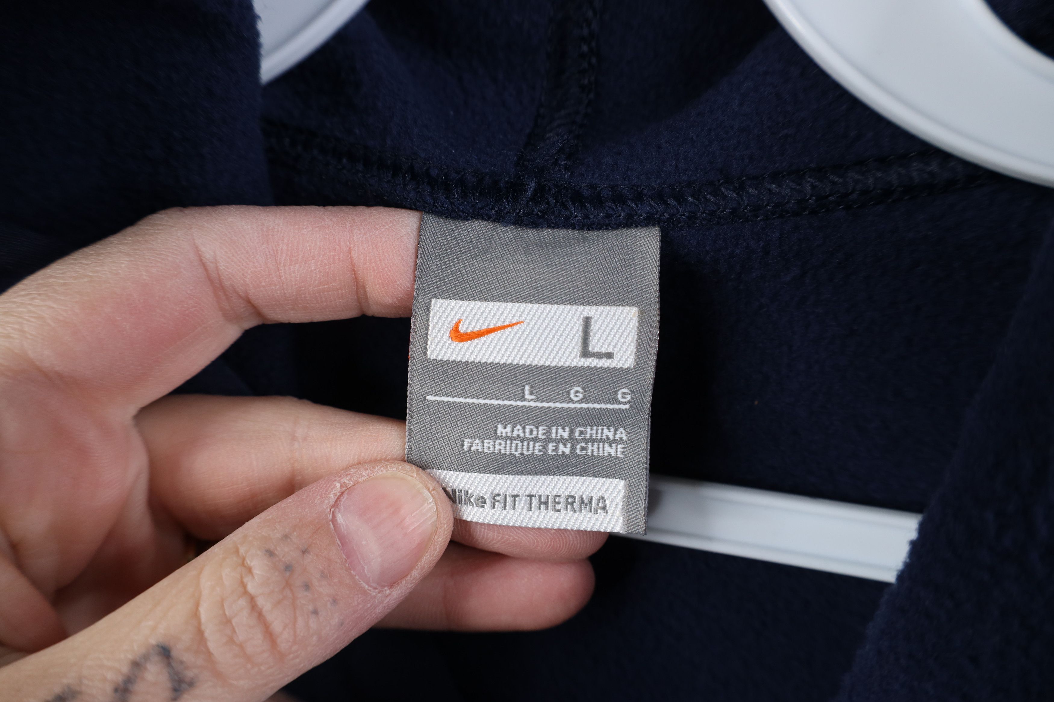 Nike Vintage Y2K Nike Center Big Swoosh Hoodie Sweatshirt Blue Size US L / EU 52-54 / 3 - 10 Thumbnail