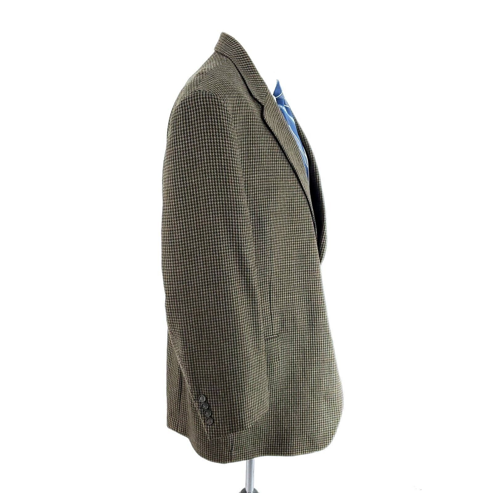 Jos. A. Bank Jos A Bank Tweed Wool 2 Button Sport Coat 44R Green Black Ho Size 44R - 6 Thumbnail