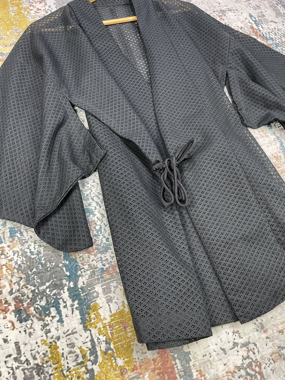 Japanese Brand Vintage KIMONO Black Mesh Japan Traditional Wear Size ONE SIZE - 6 Thumbnail