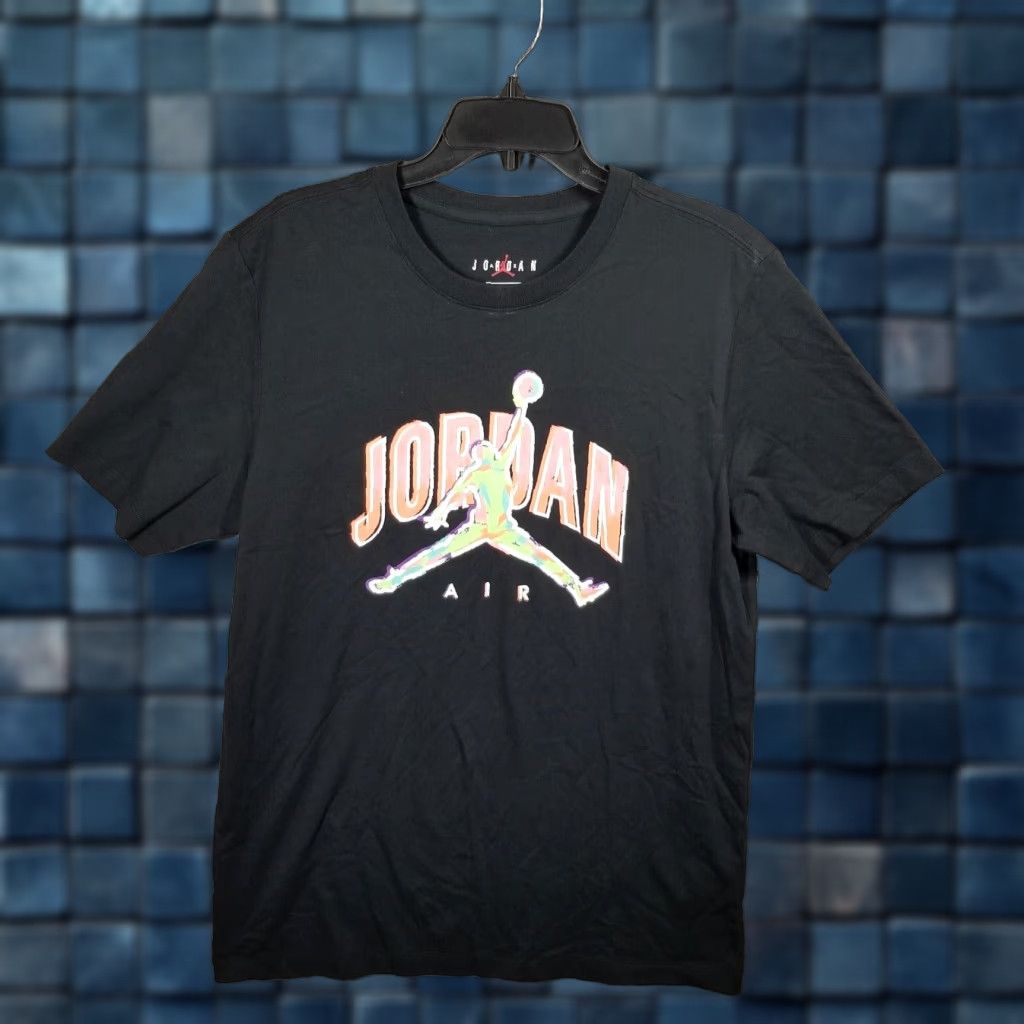 Jordan Brand Nike Jordan Air Jumpman Logo T-Shirt Men Medium Black Activewear Sports Basketball Crew Neck Size US M / EU 48-50 / 2 - 1 Thumbnail