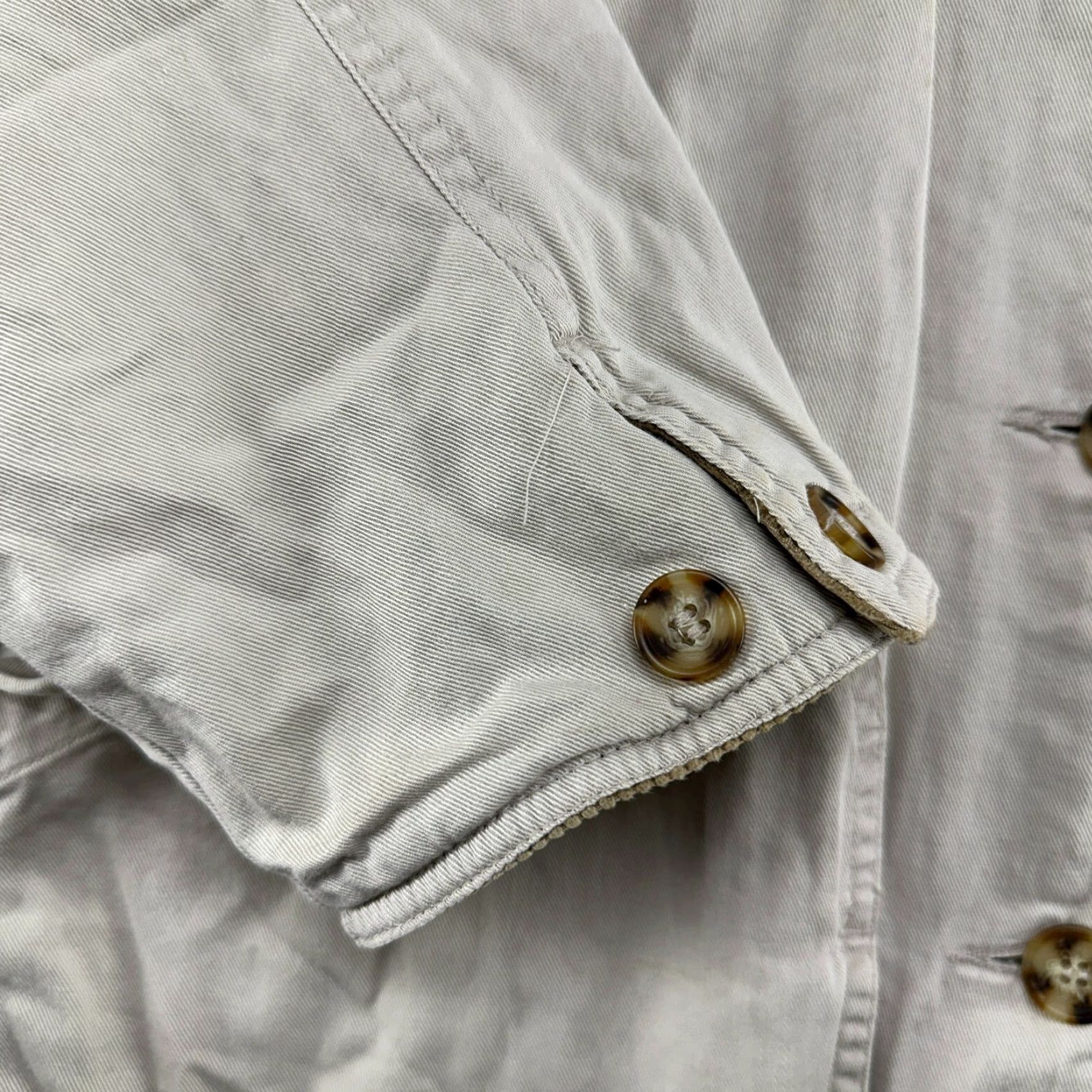 Vintage VINTAGE Synergy Jacket Women M Beige Canvas Pea Coat Oversized 90s Linen Lined Warm Winter Spring Fall Chore Barn Cotton Casual Mens Women Girls Boys Size M / US 6-8 / IT 42-44 - 7 Thumbnail