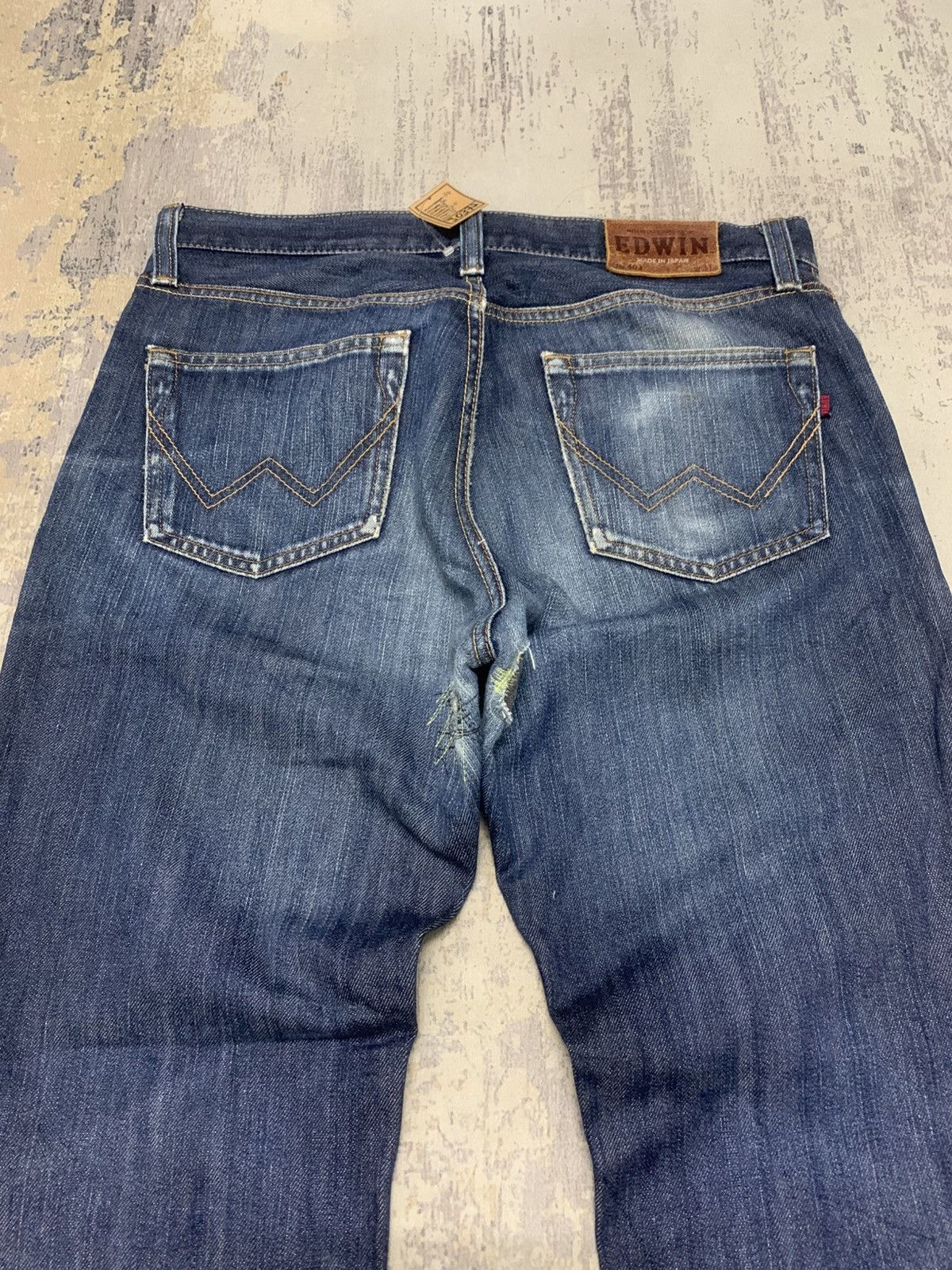 Japanese Brand Edwin Made In Japan Patchwork Jeans Size US 34 / EU 50 - 9 Thumbnail