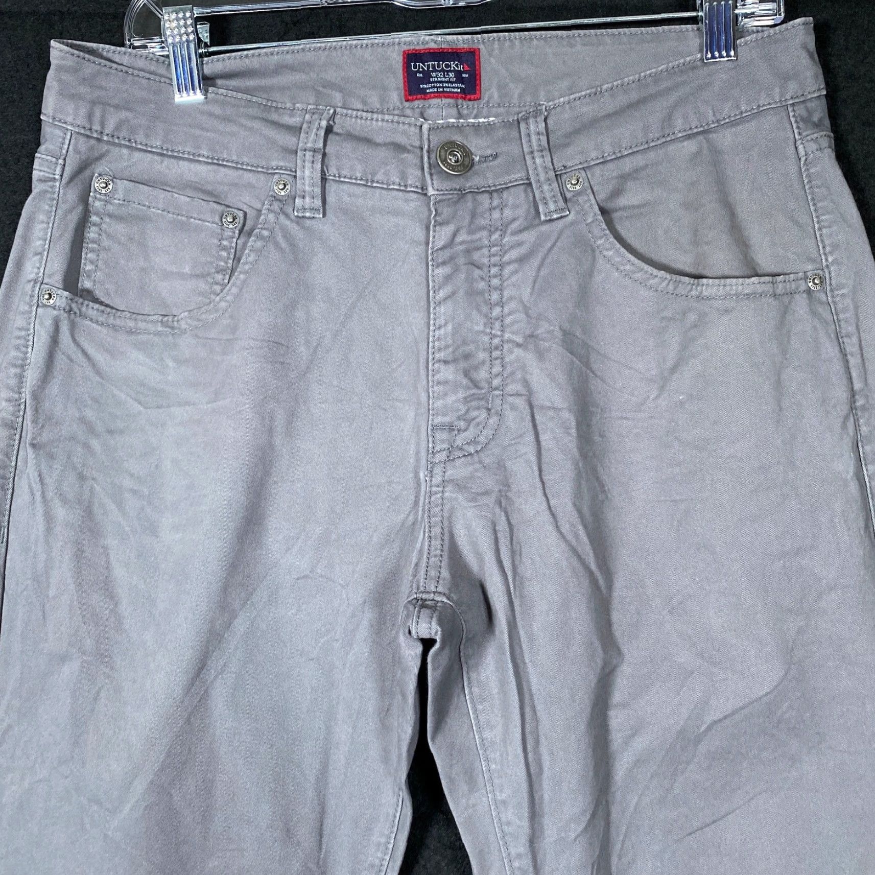 UNTUCKit UNTUCKit Jeans Mens Gray Straight Fit Cotton Blend Stretch 32x30 32x29 Regular 5-Pocket Denim Workwear Casual 90s normcore Mens Size US 32 / EU 48 - 2 Thumbnail