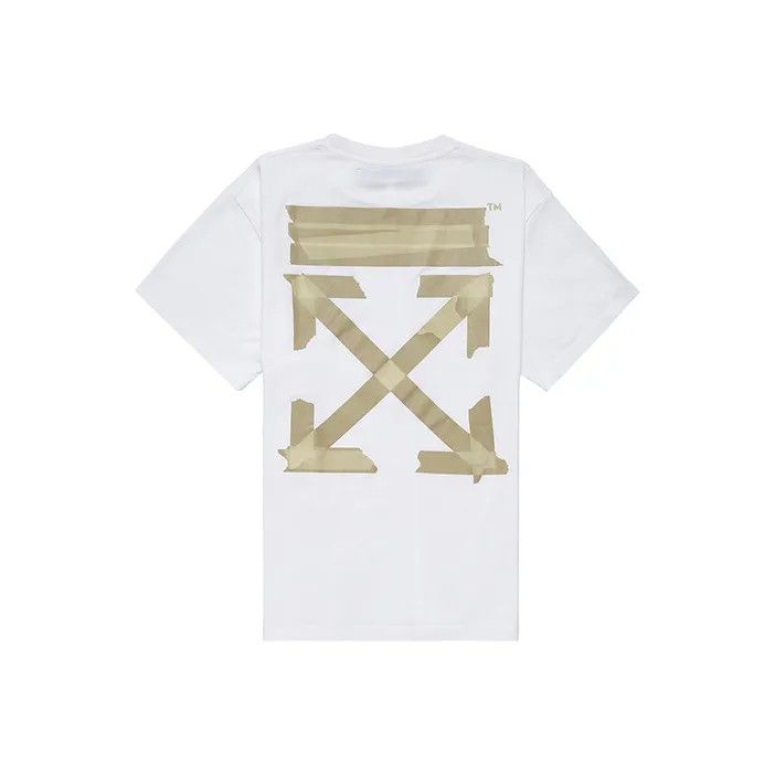 Off-White Gold Arrow Tape Short Sleeve T-Shirt 0079