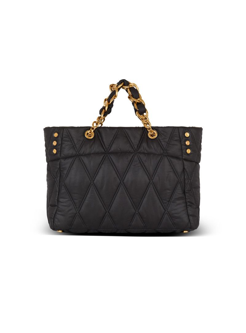 Balmain o1s1wg111225 Size:OS/1945 Soft Nylon Tote Bag in Black Size ONE SIZE - 2 Thumbnail