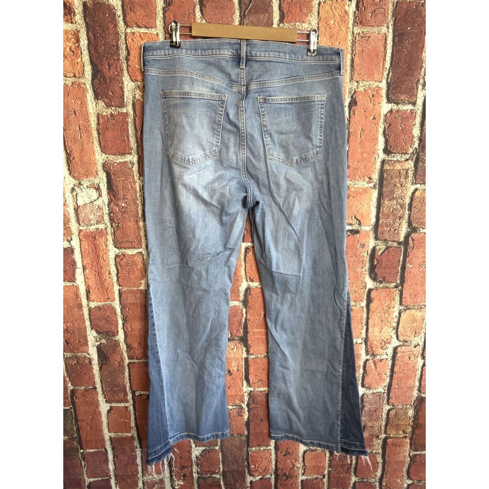 Gap GAP Women's Jeans 16R/33 Dark Blue Retro Flare High Stretch Button Flap Pockets Size 38" / US 16 / IT 52 - 3 Thumbnail