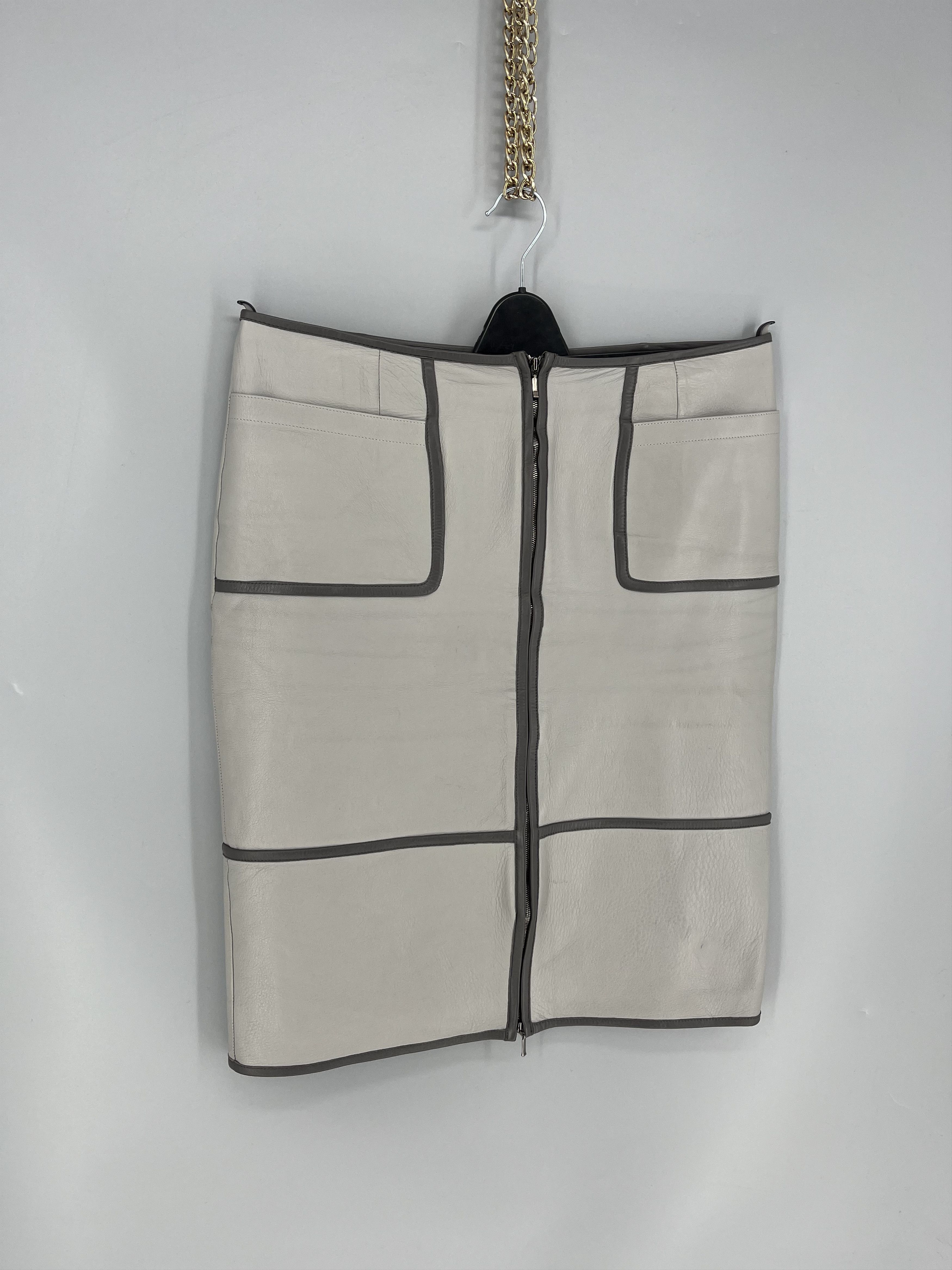 Escada Escada Vintage Leather Zip Skirt Size 40 Size 40" / US 18 - 2 Thumbnail