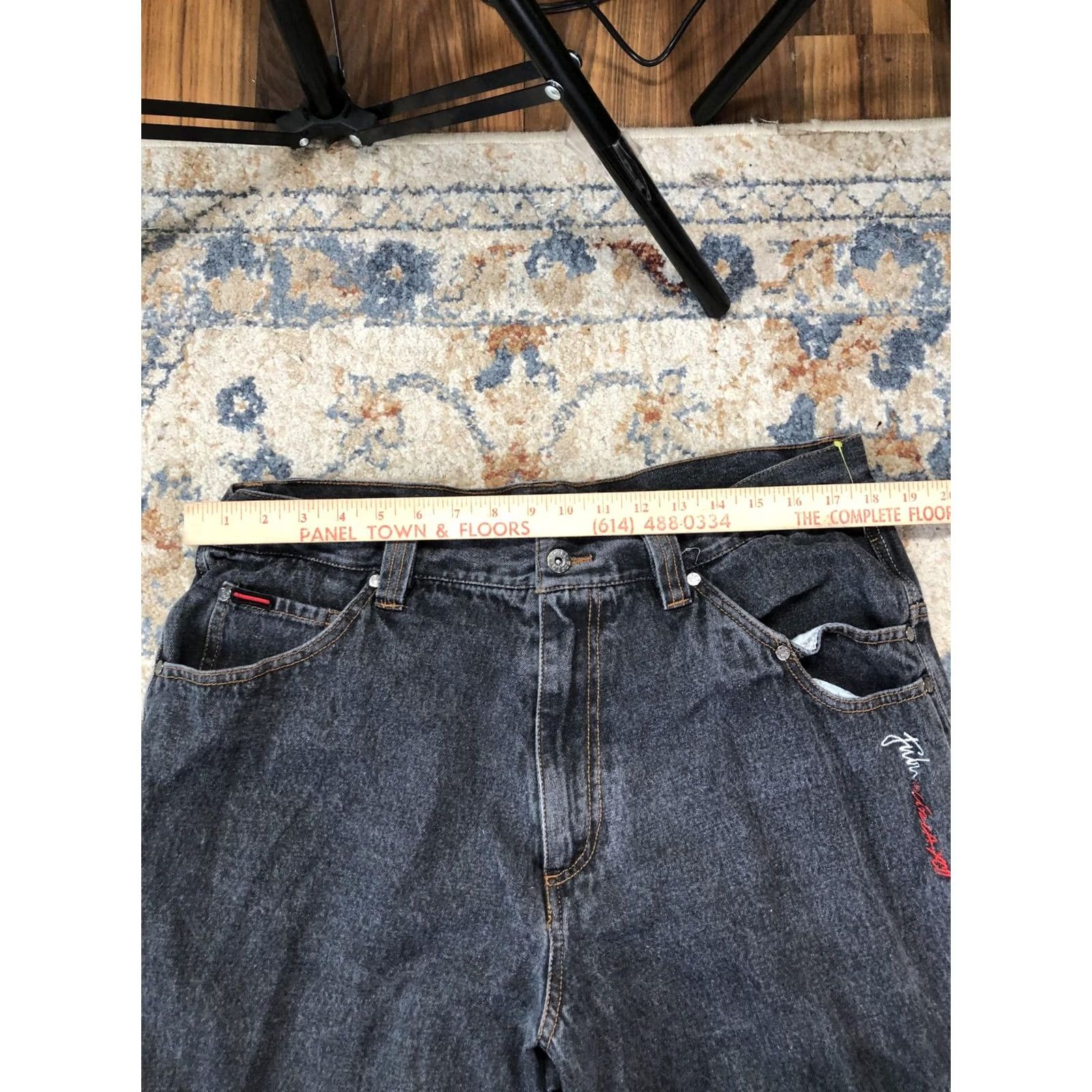 Fubu VINTAGE FUBU The Collection Jeans Mens 38x32 Charcoal Relaxed Straight Denim 90s Size US 38 / EU 54 - 7 Thumbnail
