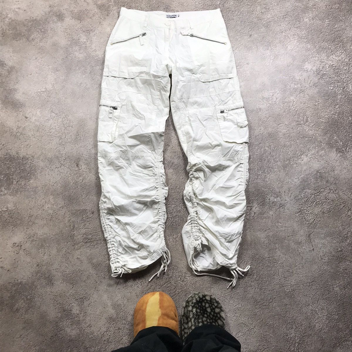 Vintage Y2K Baggy Distressed Cargo Pants Techwear Streetwear Logo 29 Size 29" - 2 Thumbnail