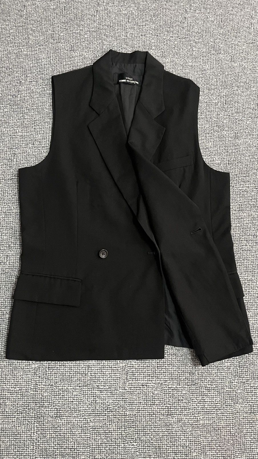 Comme des Garcons Vintage 90s Comme des garcons wool asymmetric vest Size 38R - 6 Thumbnail