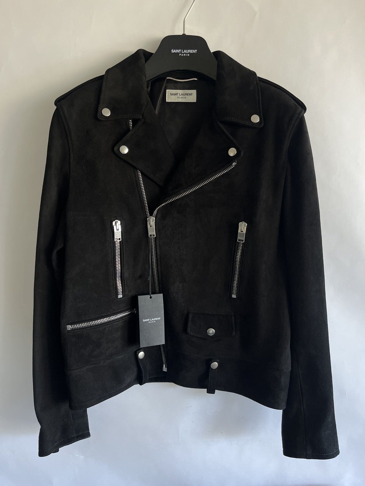 Saint Laurent Paris Saint Laurent Paris Black Suede Leather L01 Biker Jacket Size US M / EU 48-50 / 2 - 1 Thumbnail