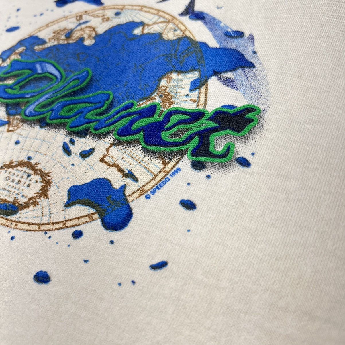Speedo × Vintage Speedo Tee Shirt White Liquid Planet Graphic Swim Water 90s Size US L / EU 52-54 / 3 - 17 Thumbnail