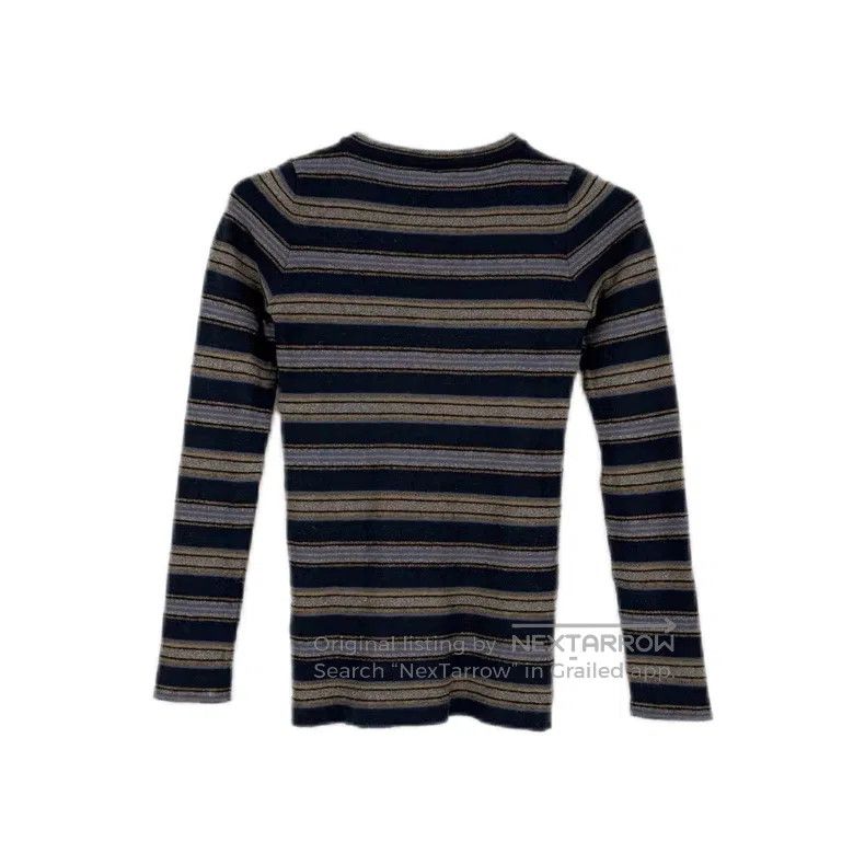 Brunello Cucinelli Brunello Cucinelli Blue striped fine glitter wool sweater Size M / US 6-8 / IT 42-44 - 2 Thumbnail