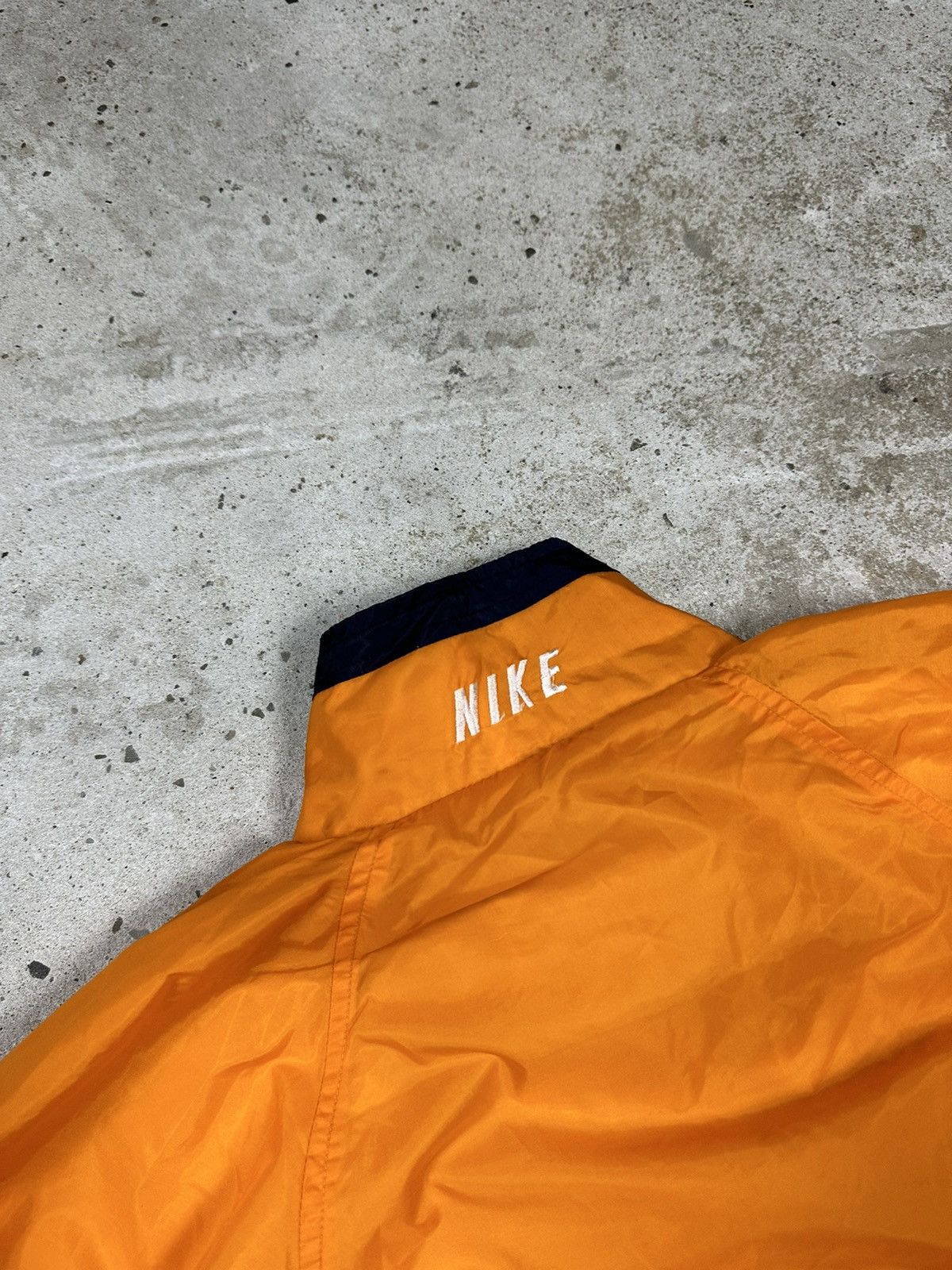 Nike × Vintage Vintage 90s Nike Orange Big Swoosh Track Jacket Light Size US L / EU 52-54 / 3 - 10 Thumbnail