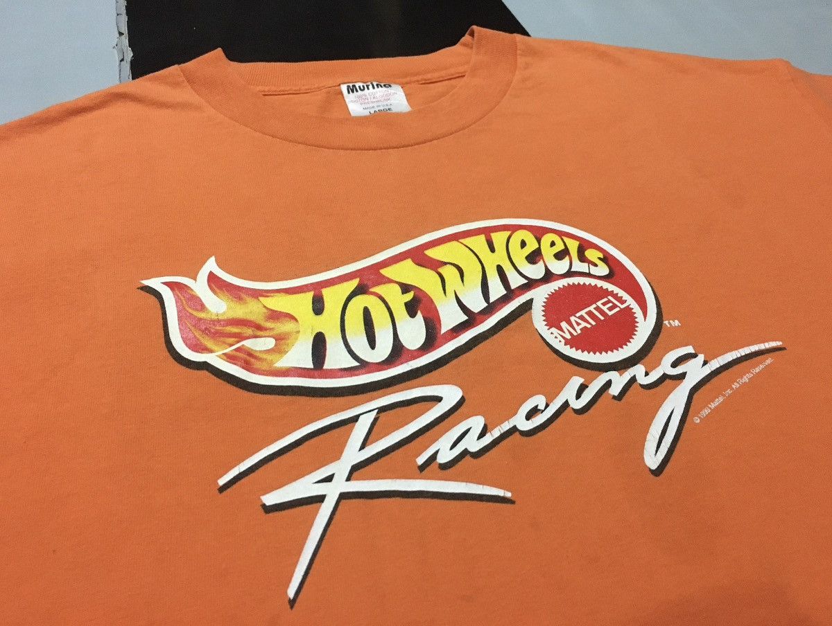 image of Racing x Vintage Hot Wheels Shirt 1999 Mattel Made In Usa 90's in Orange, Men's (Size Large)