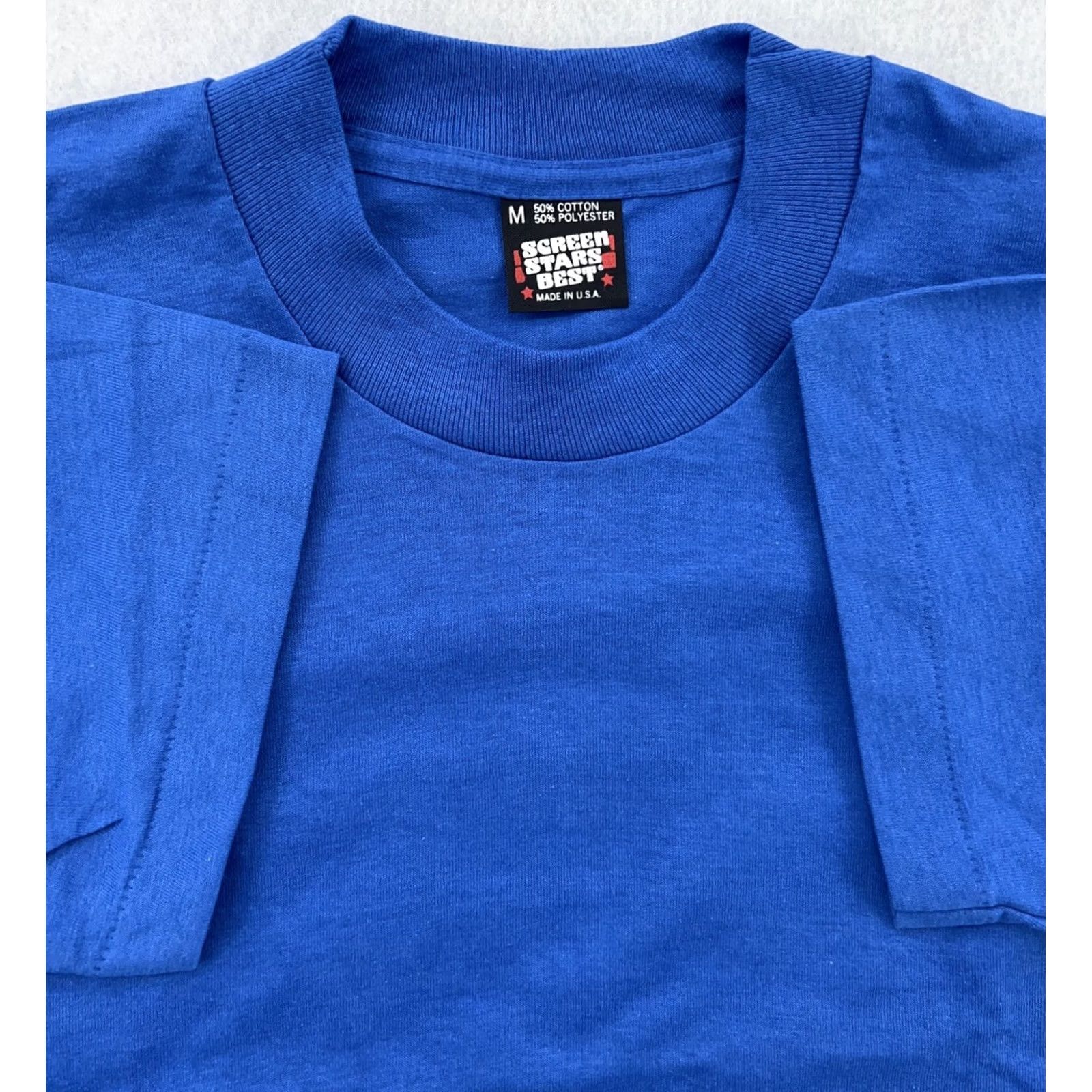 Vintage VINTAGE Screen Stars Best T-Shirt Shirt Men Small Blue 80s 90s Crew Neck Short Sleeve Cotton Polyester NOS Deadstock Size US S / EU 44-46 / 1 - 2 Thumbnail