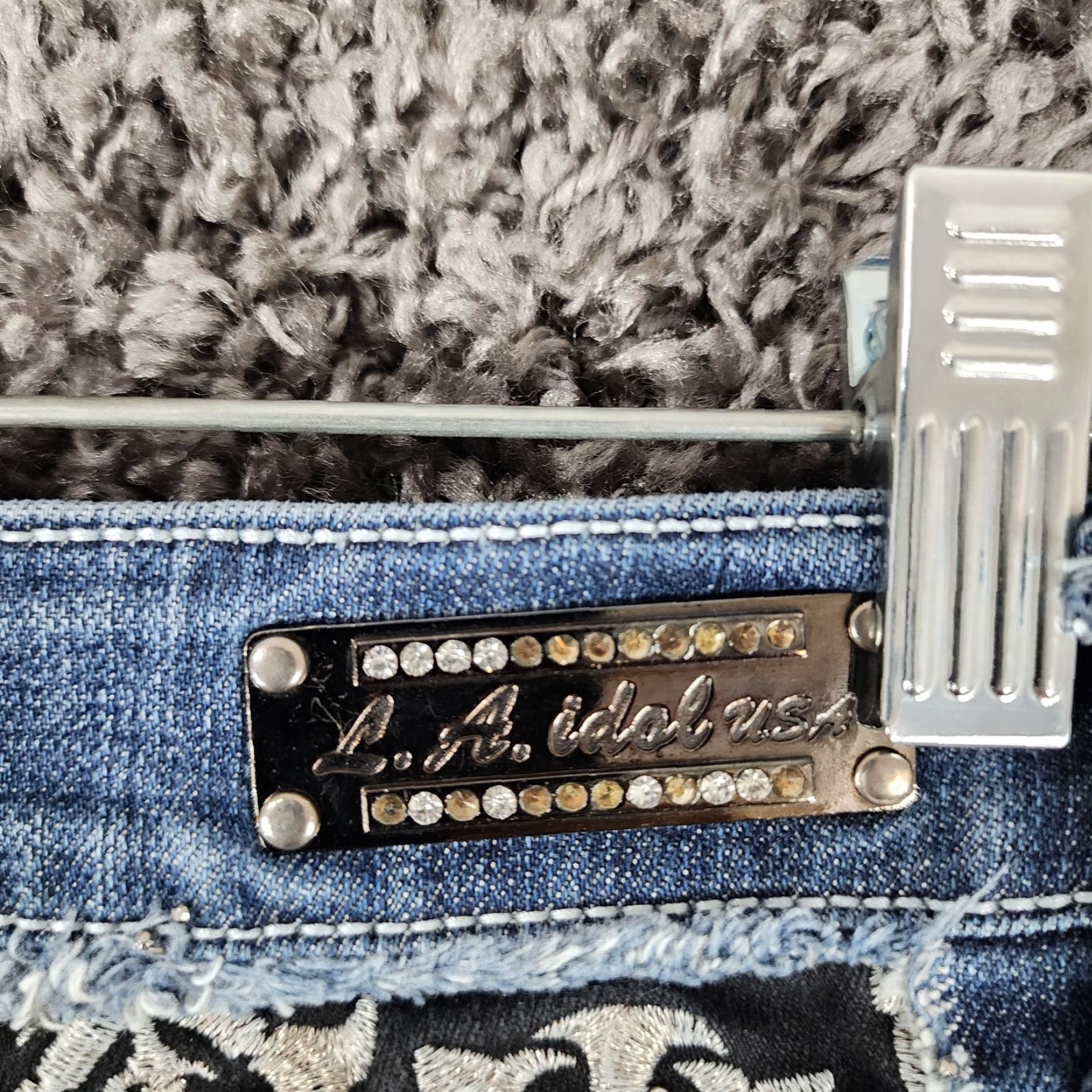 Vintage L.A. Idol Womens Jeans Capri Heavy Stitch Blue 29 Capris Size 29 Women Size 29" - 8 Thumbnail