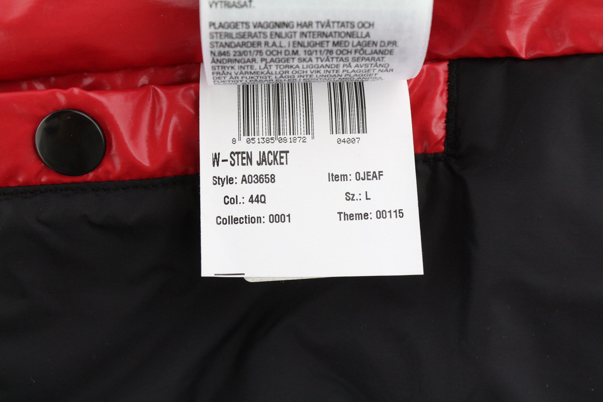 Diesel W-STEN L Red Duck Down Quilted Zip Jacket 40014 Size US L / EU 52-54 / 3 - 16 Thumbnail