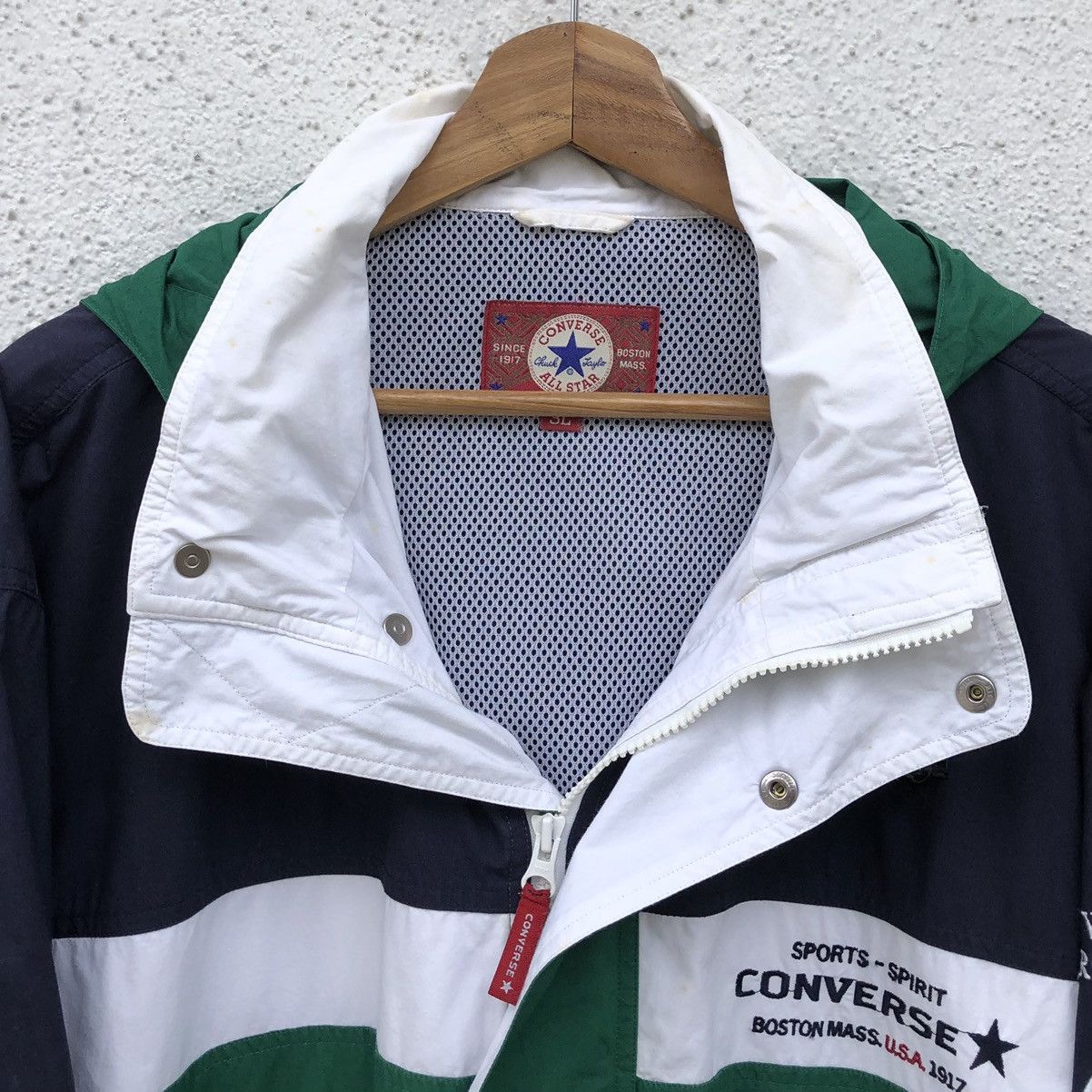 Converse Vintage 90s Converse Colour Block Bomber Jacket Size US L / EU 52-54 / 3 - 22 Thumbnail