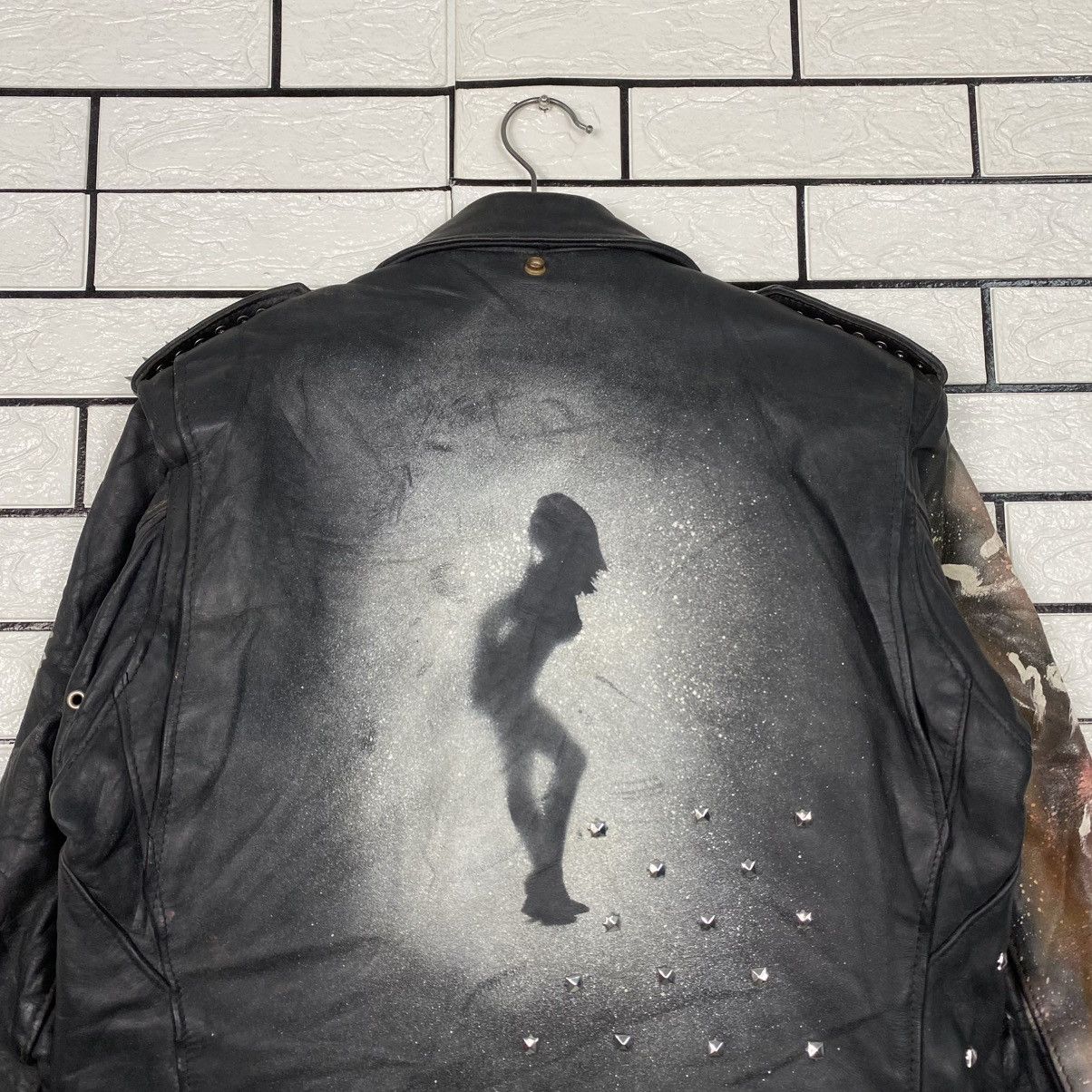 Schott 🔥VINTAGE LEATHER JACKET SCHOTT PERFECTO DOUBLE COLLAR PUNK Size US M / EU 48-50 / 2 - 10 Thumbnail