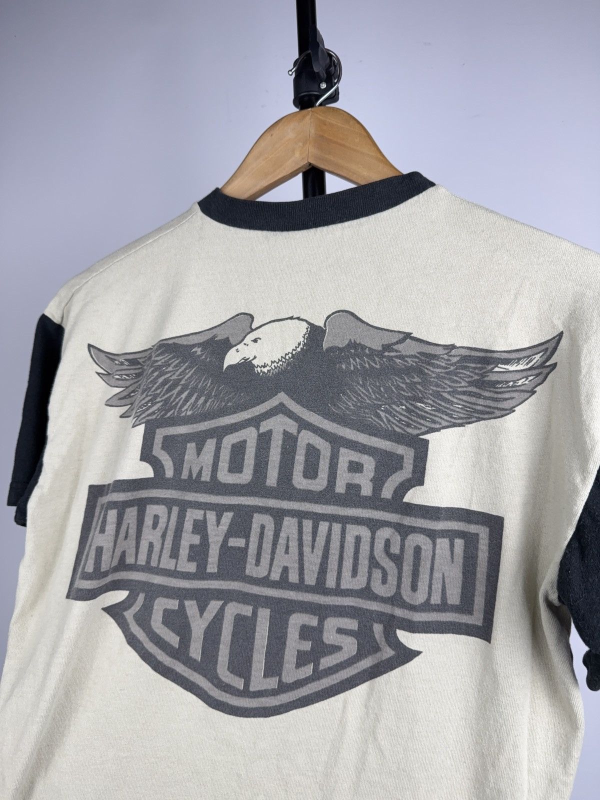 Harley Davidson Vintage 90s Harley Davidson Eagle Ringer Moto Biker T Shirt Size US S / EU 44-46 / 1 - 17 Thumbnail