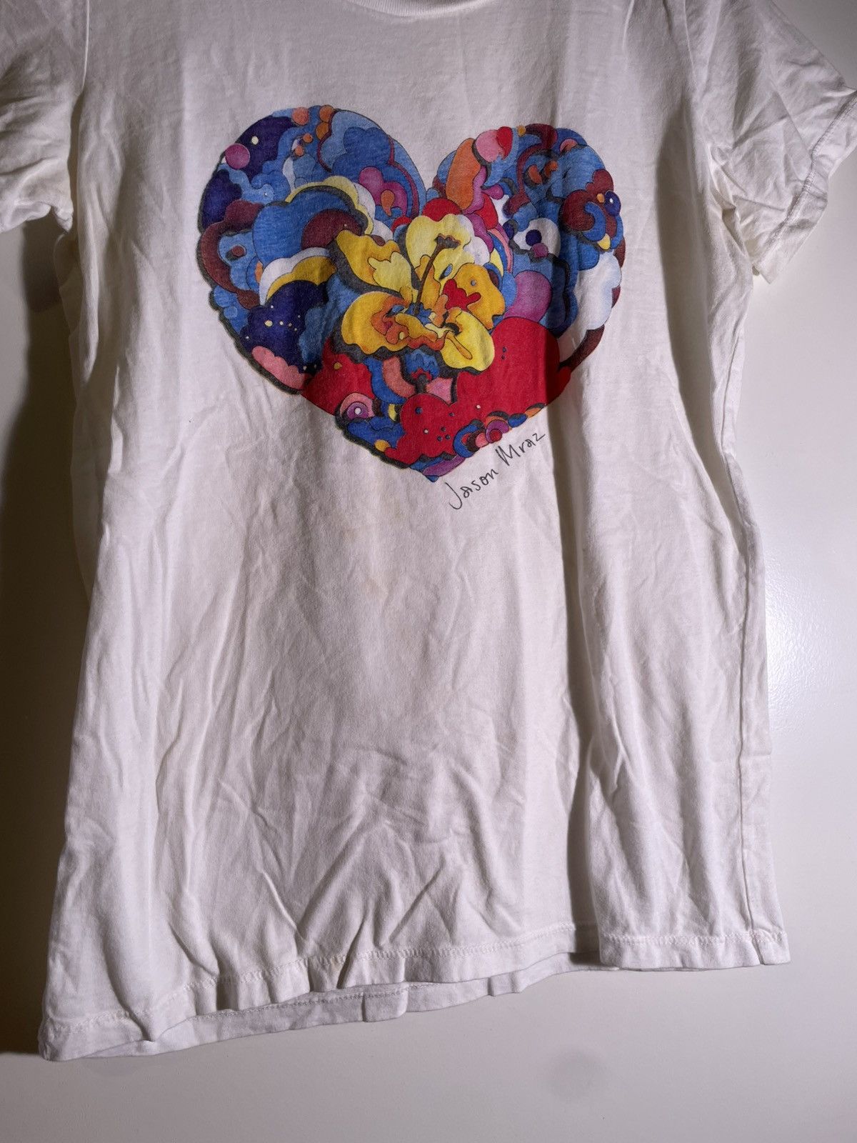 Band Tees 2000’s Y2K VTG Vintage Jason Mraz Heart Art Band Tee Shirt Size US S / EU 44-46 / 1 - 6 Thumbnail