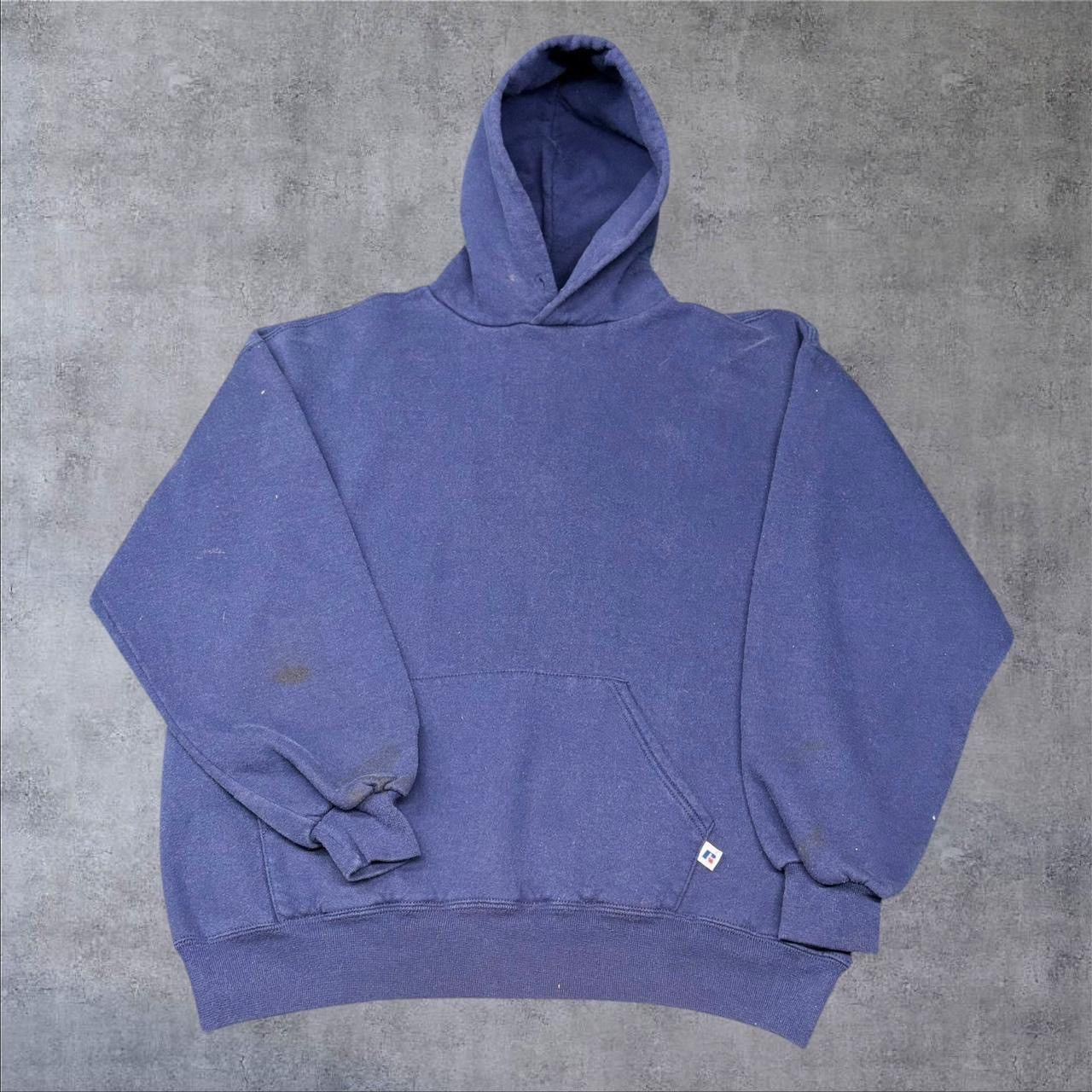 Russell Athletic × Vintage Vintage Navy Blue Russell Athletic Hoodie Size US XL / EU 56 / 4 - 1 Thumbnail