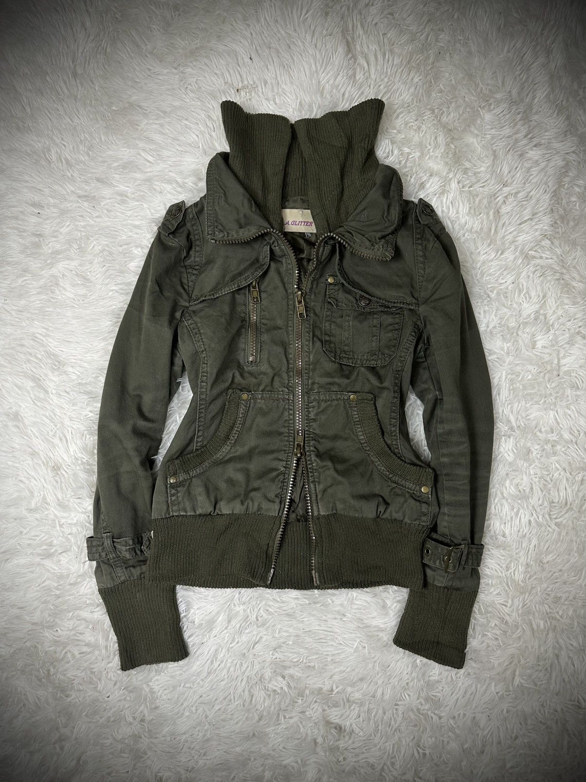 Japanese Brand 💥rare💥 L.A GLITTER high neck vkei military GOA jacket Size US M / EU 48-50 / 2 - 1 Thumbnail
