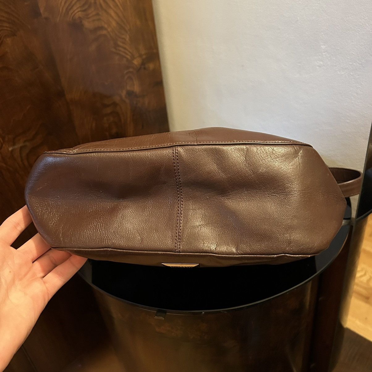 Moschino 90s Moschino leather brown messenger bag Size ONE SIZE - 6 Thumbnail