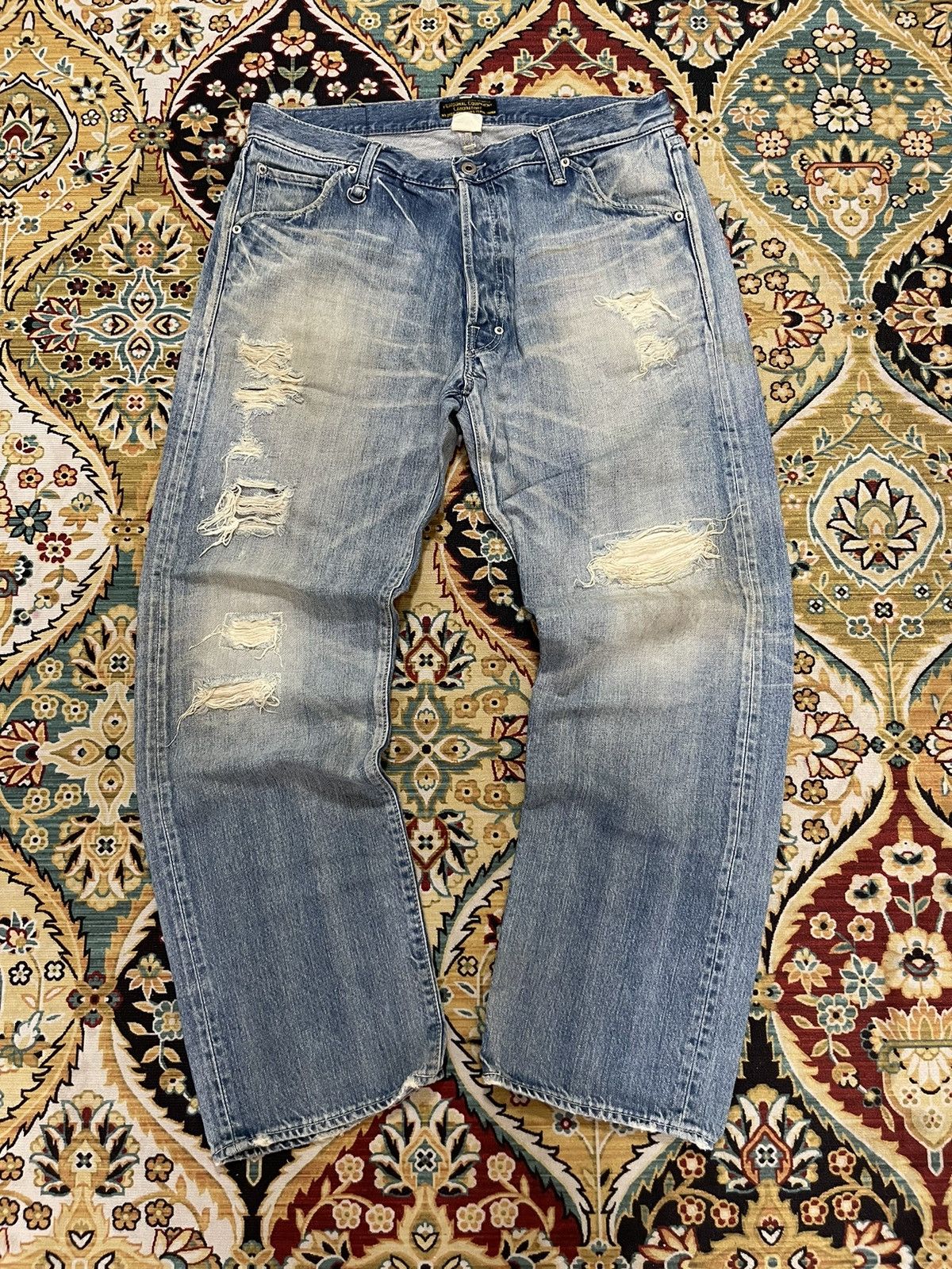 Nitraid Nitraid Destroyed Ripped Baggy Distressed Vintage Jeans Size US 35 - 1 Thumbnail