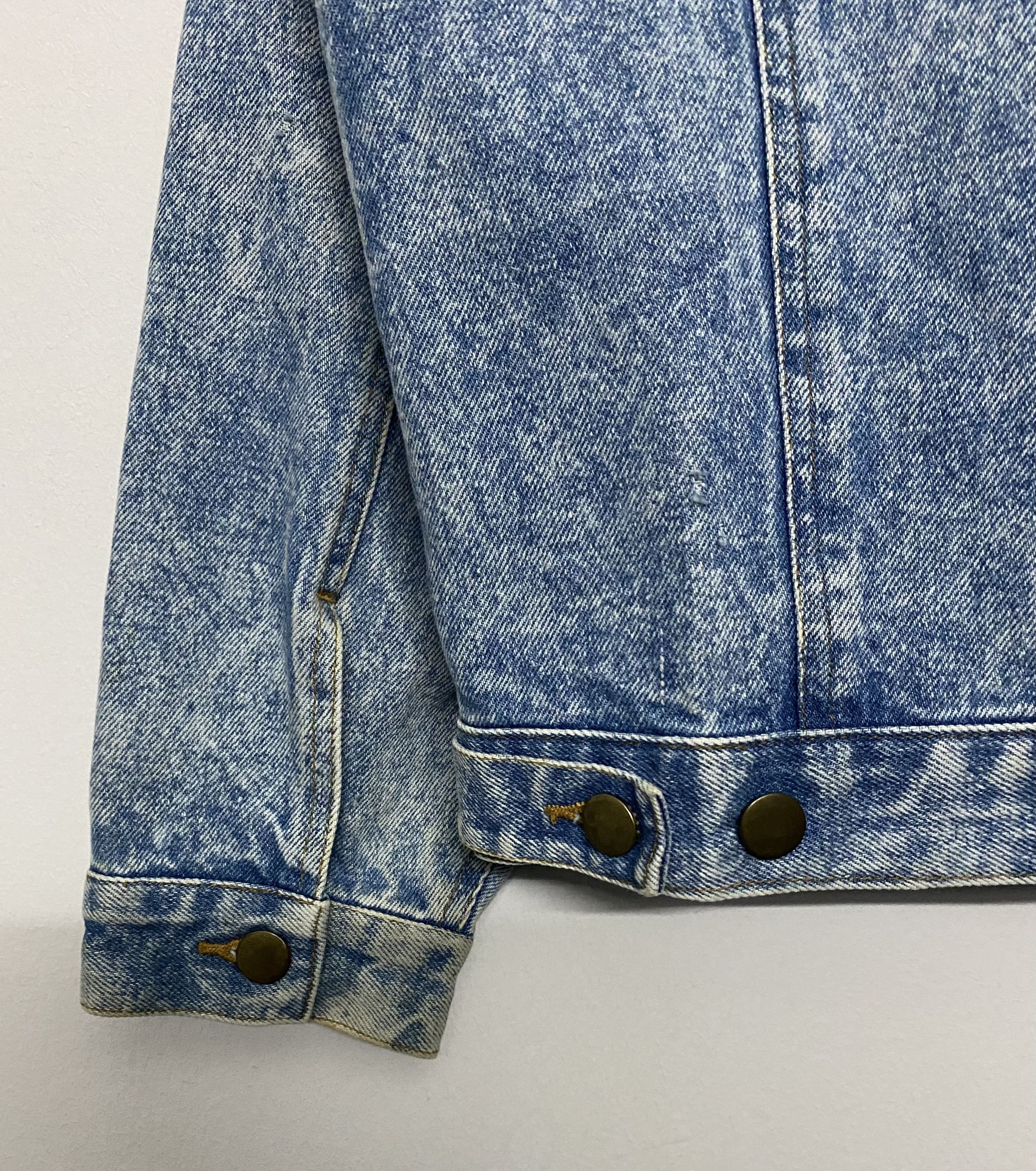 Vintage 80s Japanese PIA Acid Wash Denim Trucker Jacket Size US L / EU 52-54 / 3 - 13 Thumbnail