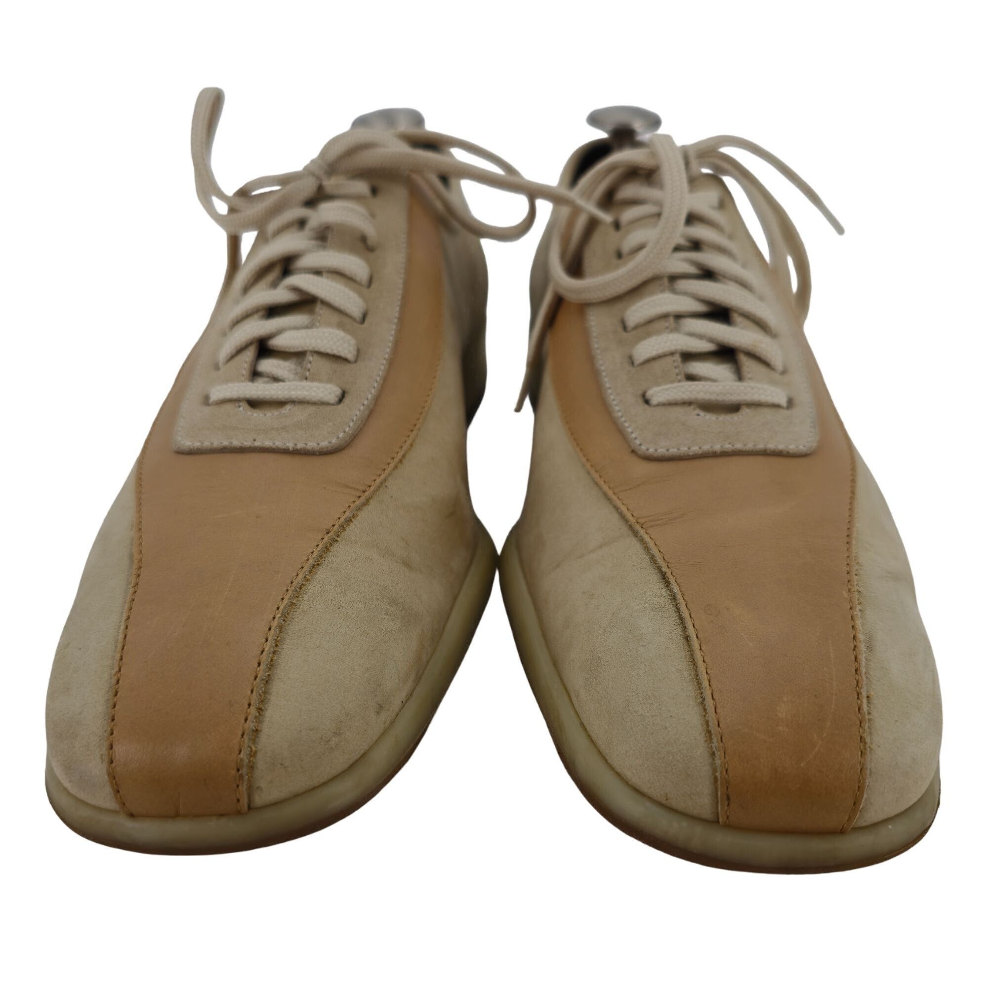 Salvatore Ferragamo Vintage Salvatore Ferragamo Sneaker Men 11 Beige Tan Leather Size US 11 / EU 44 - 4 Thumbnail