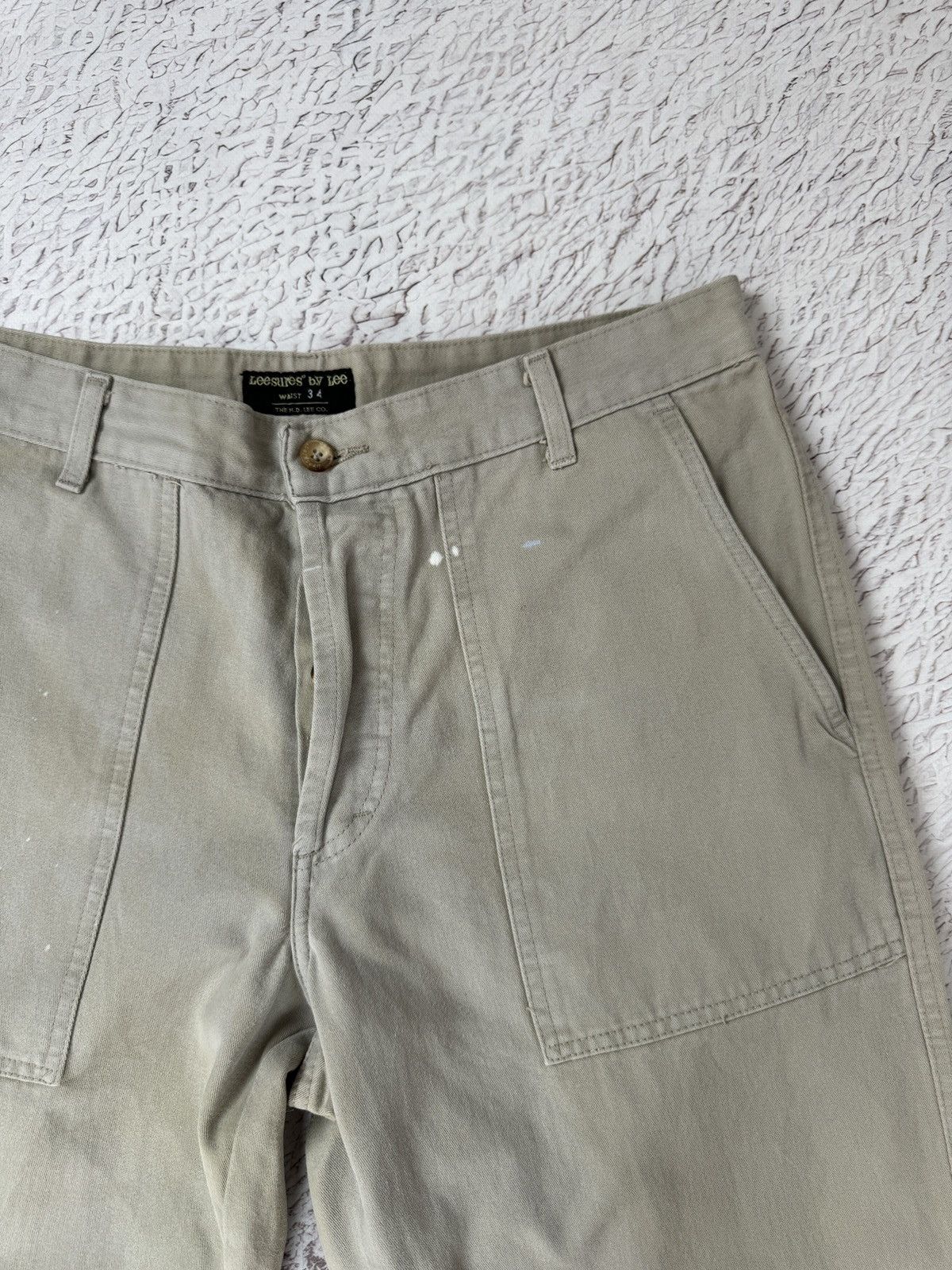 Lee × Vintage Leesures by Lee vintage beige distressed faded cotton pants Size US 34 / EU 50 - 9 Thumbnail
